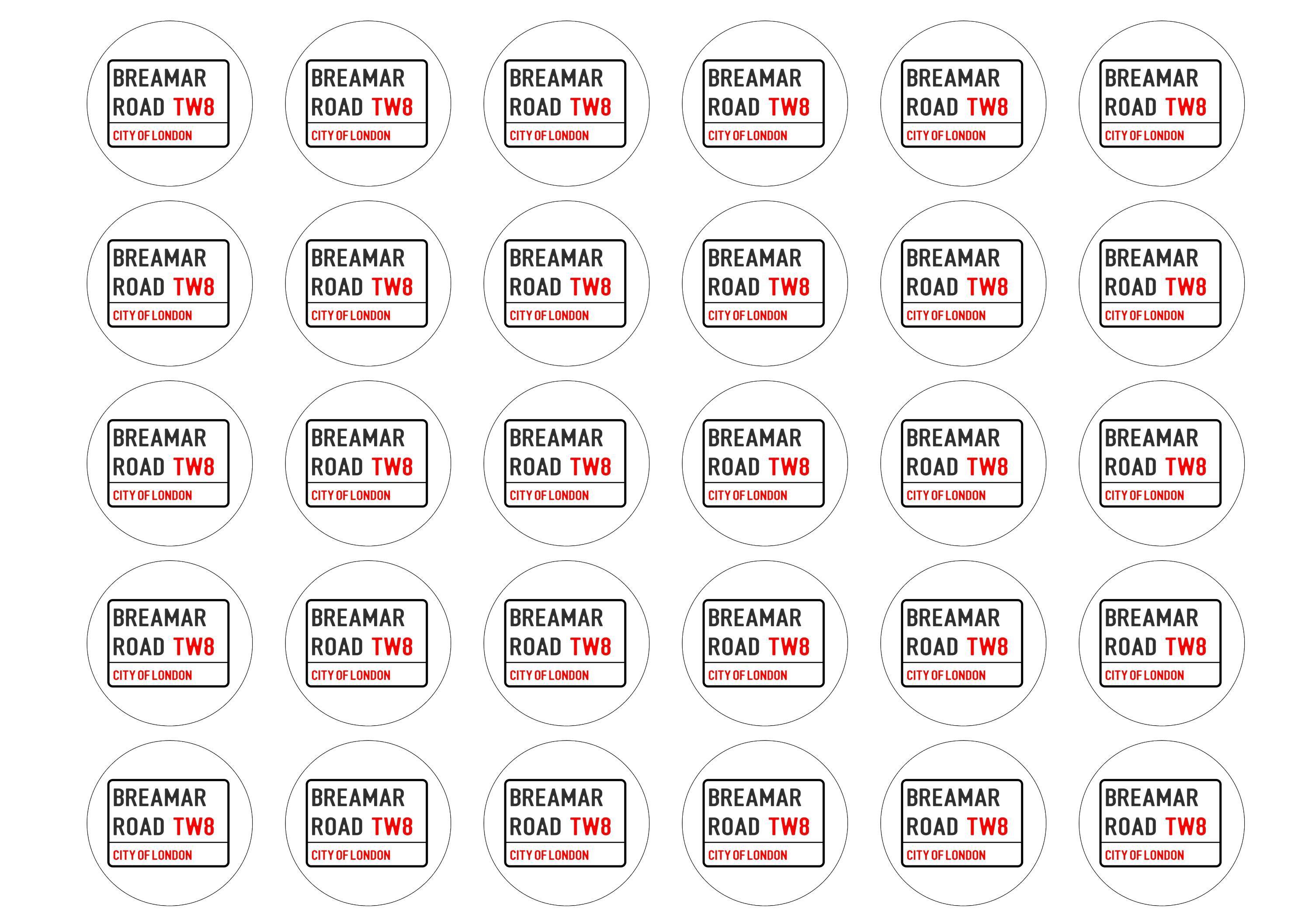 38mm printed edible cupcake toppers