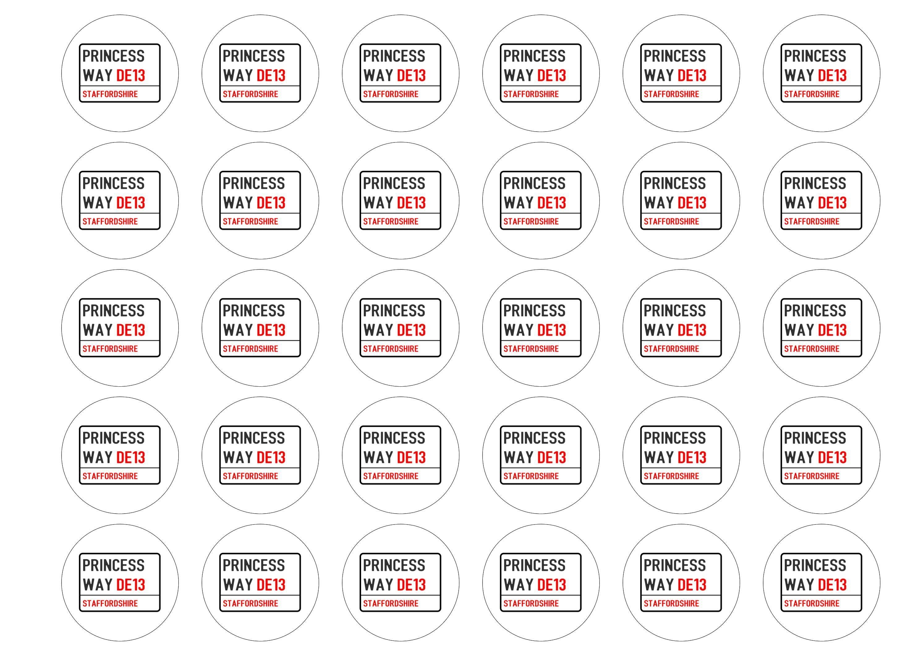 38mm printed edible cupcake toppers