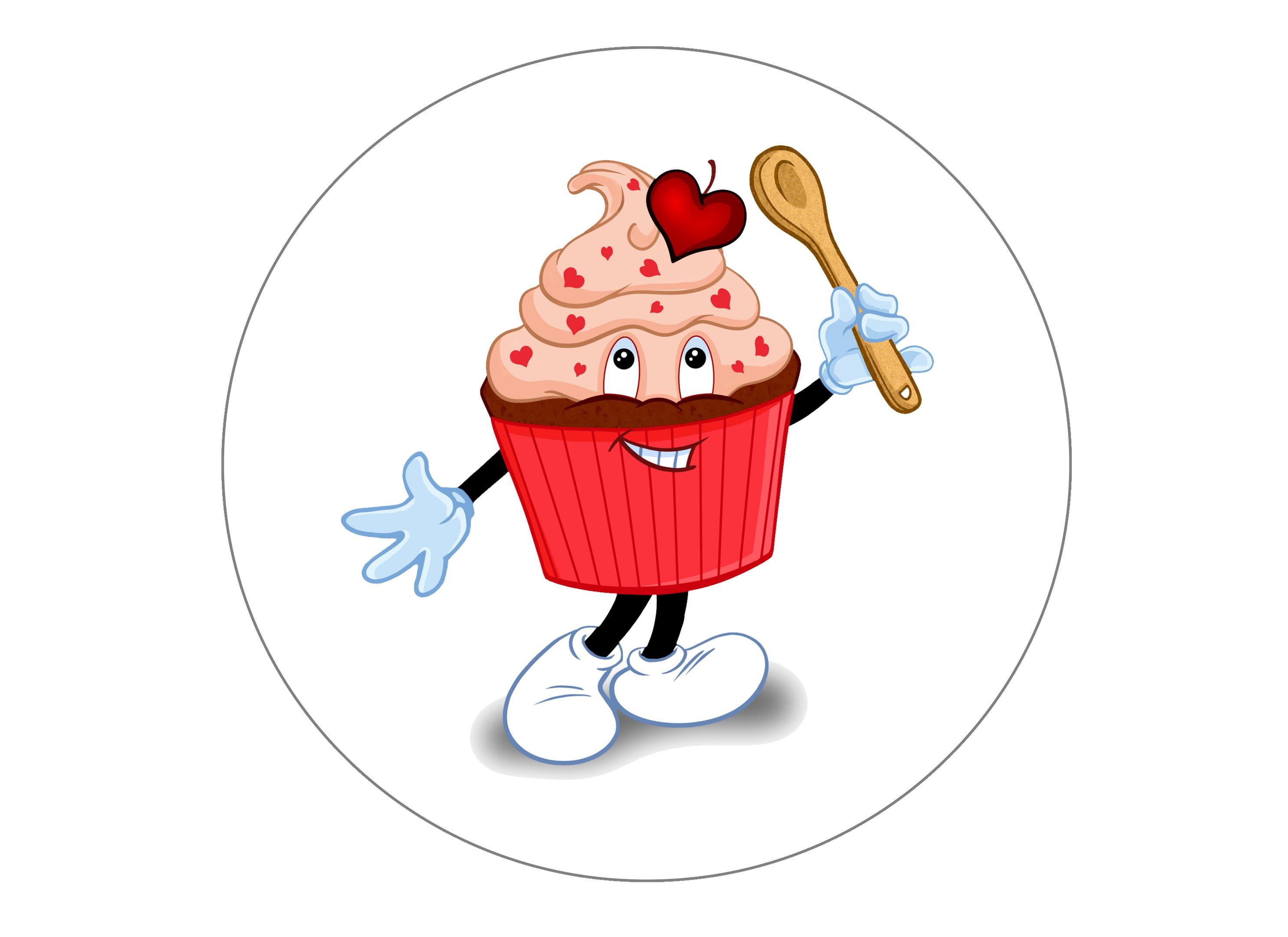 Printed edible cake toppers and cupcake toppers with the charity cupcake logo for CRY (Cardiac Risk in the Young)