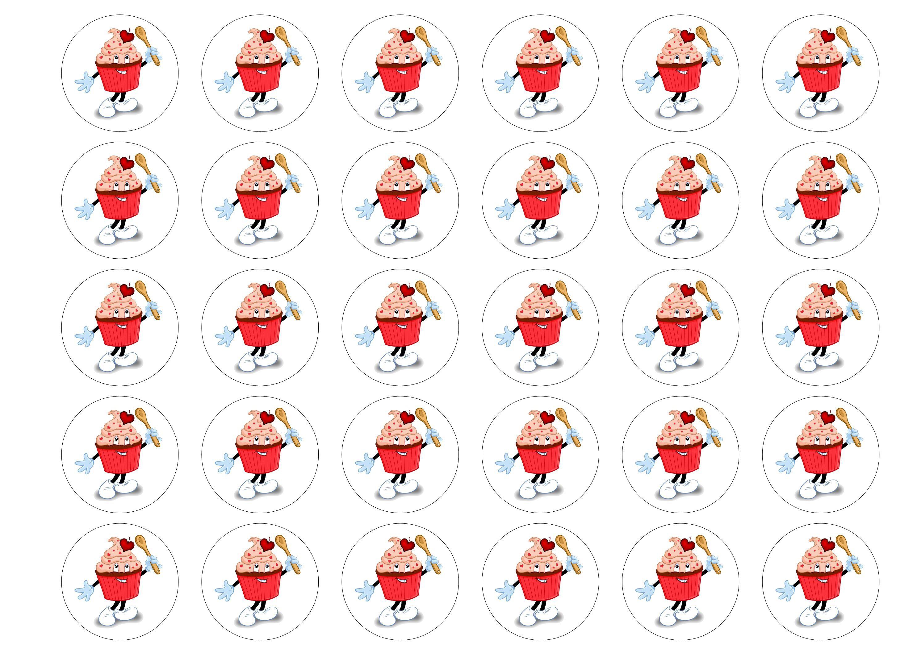 Printed edible cake toppers and cupcake toppers with the charity cupcake logo for CRY (Cardiac Risk in the Young)