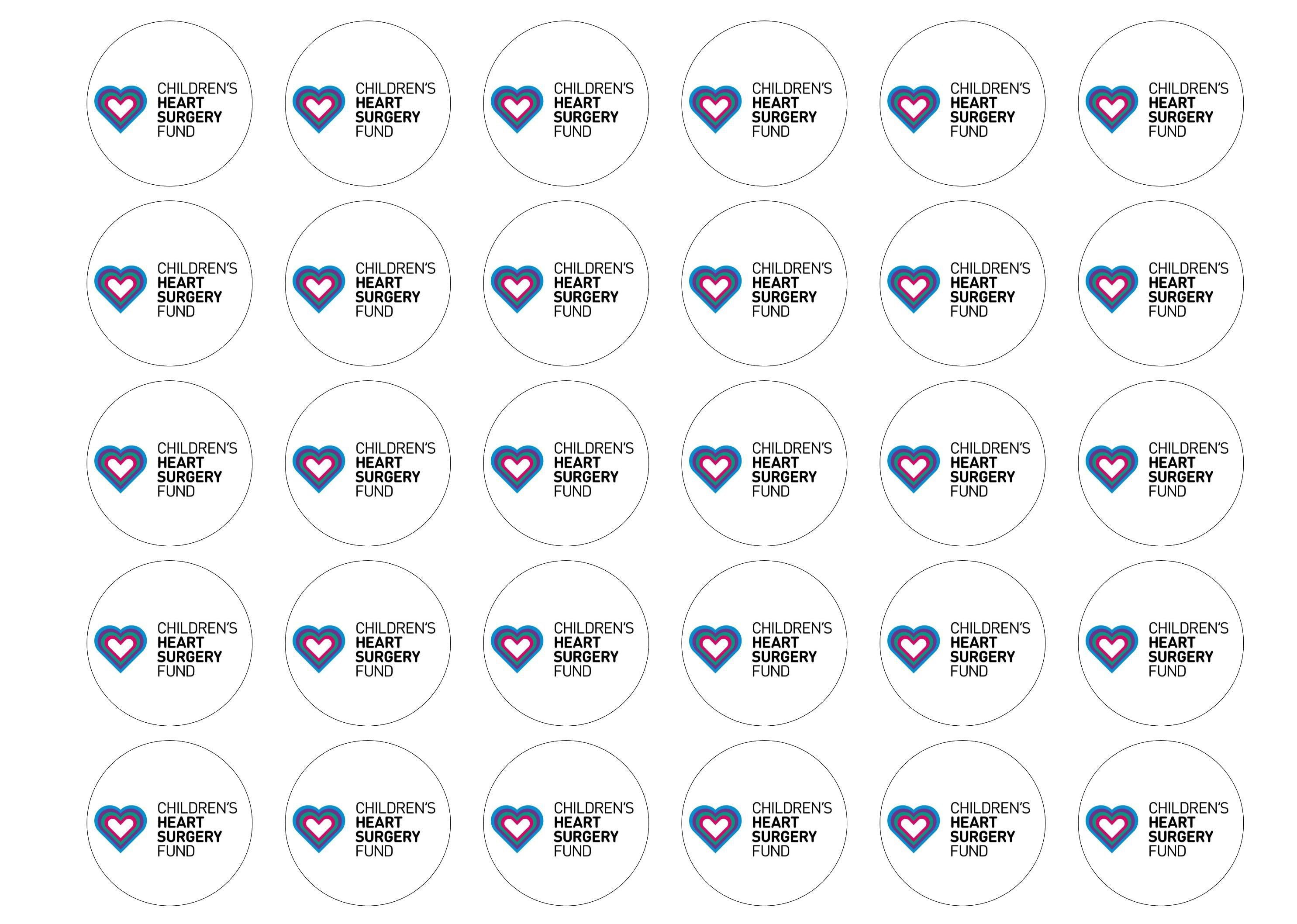 30 edible cupcake toppers supporting the Children's Heart Surgery Trust