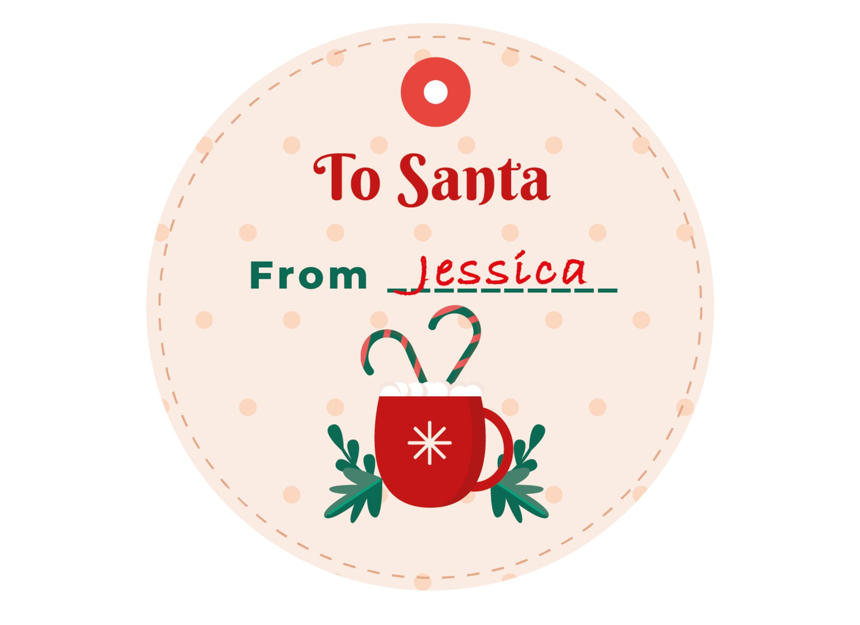 Personalised cake topper with Christmas Eve designs