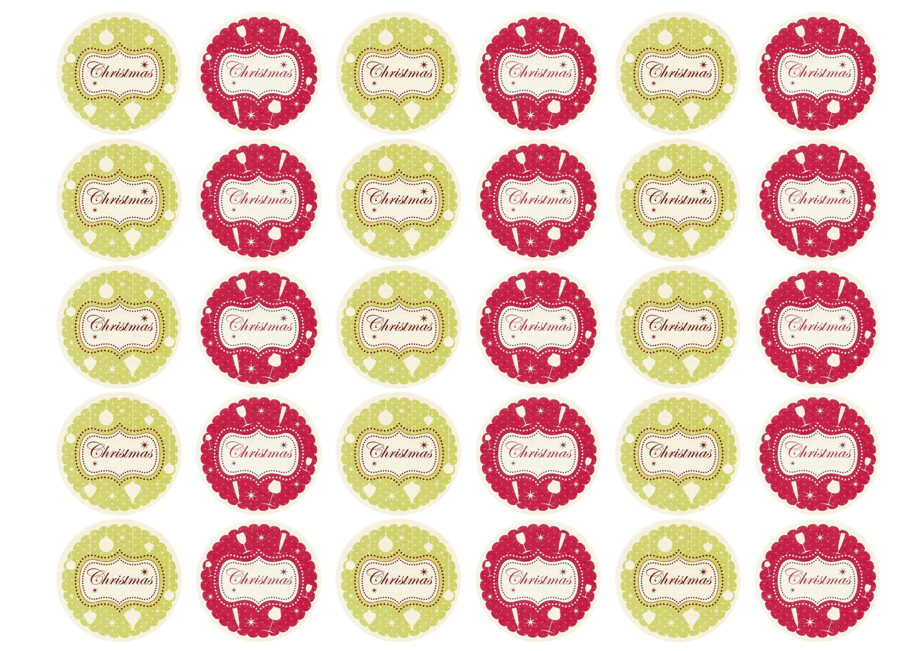 Edible Christmas cake toppers and cupcake toppers printed onto rice paper or icing