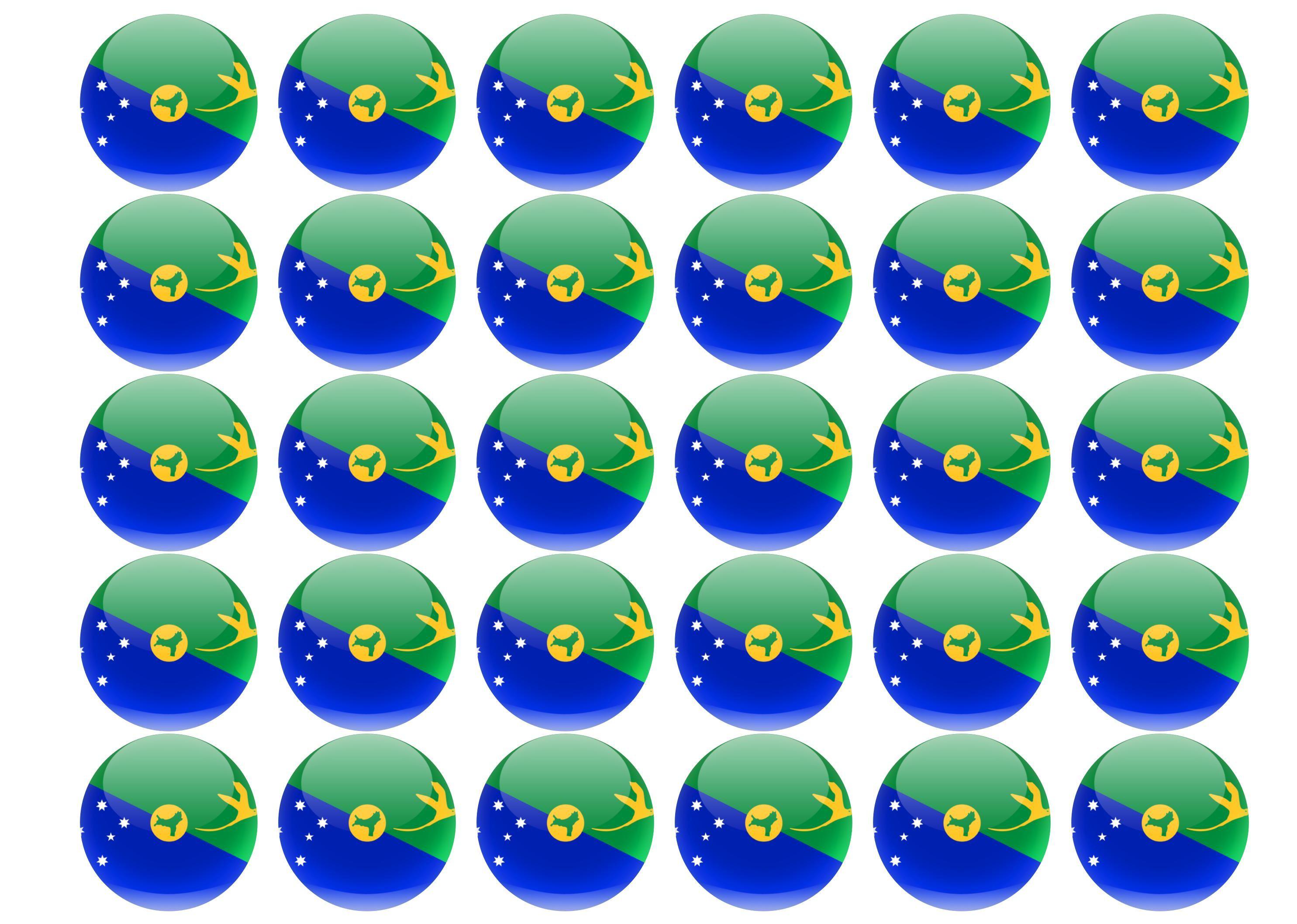 38mm printed edible cupcake toppers - Christmas Islands