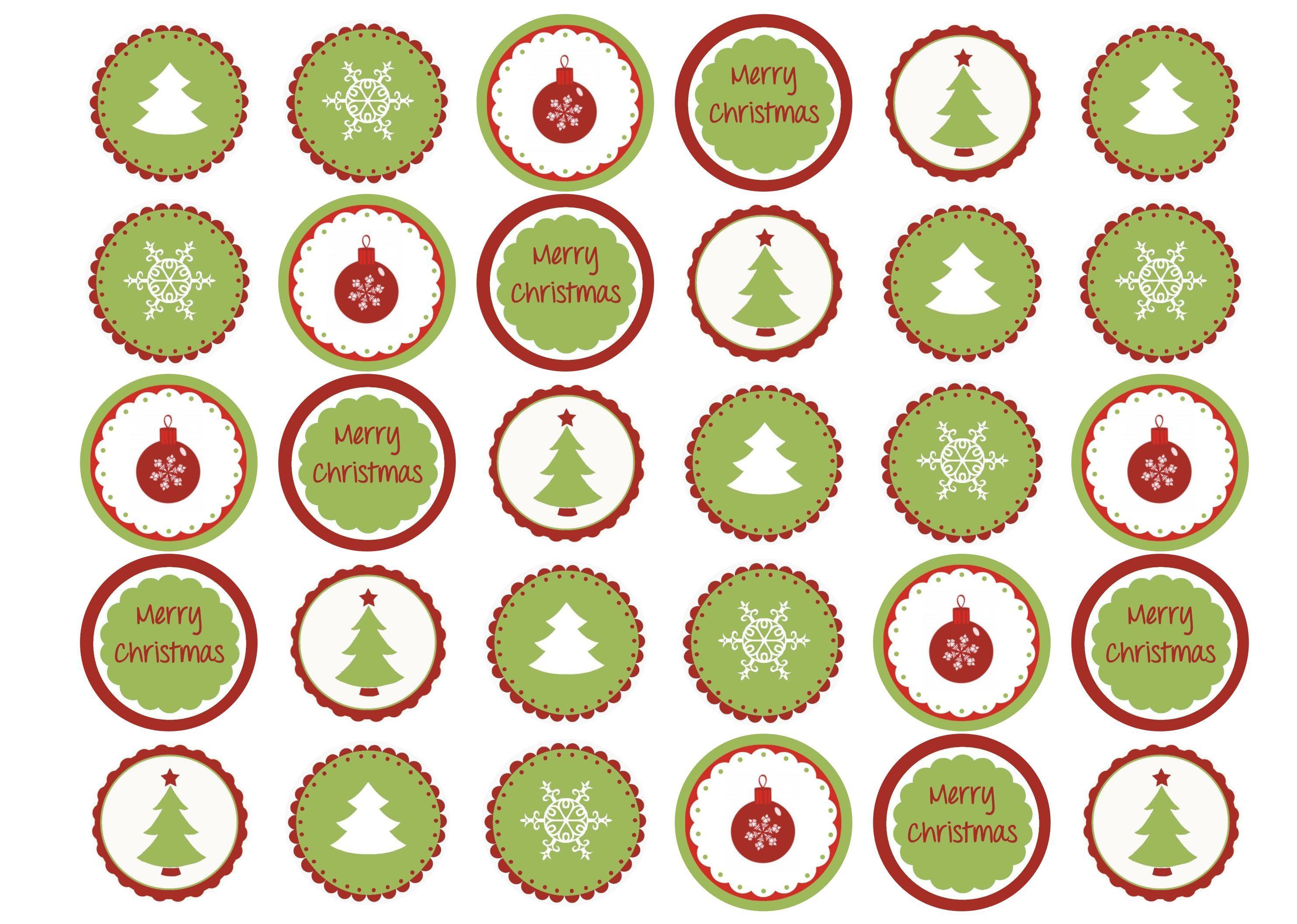 Edible Christmas cake toppers and cupcake toppers printed onto rice paper or icing