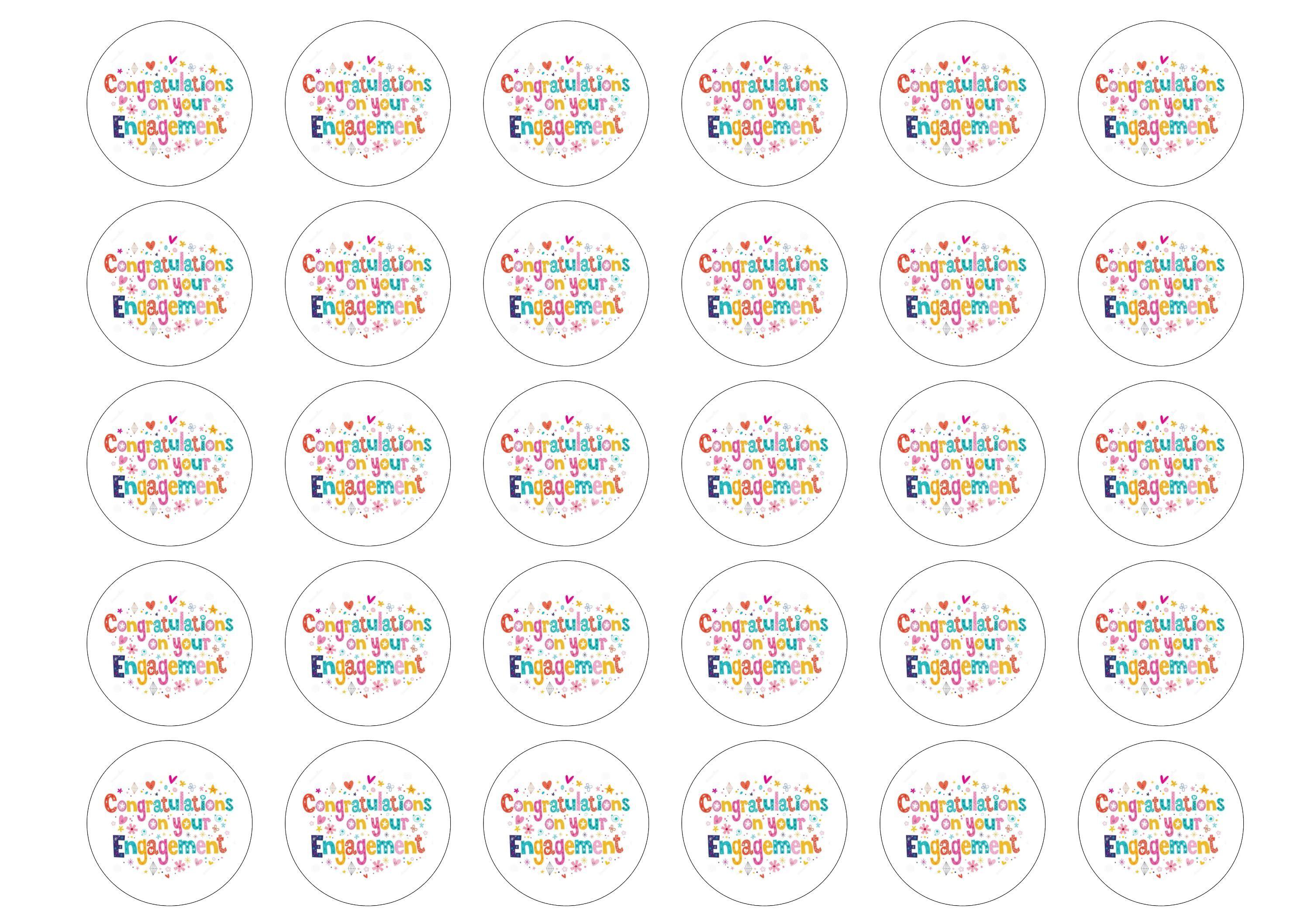 38mm printed edible cupcake toppers