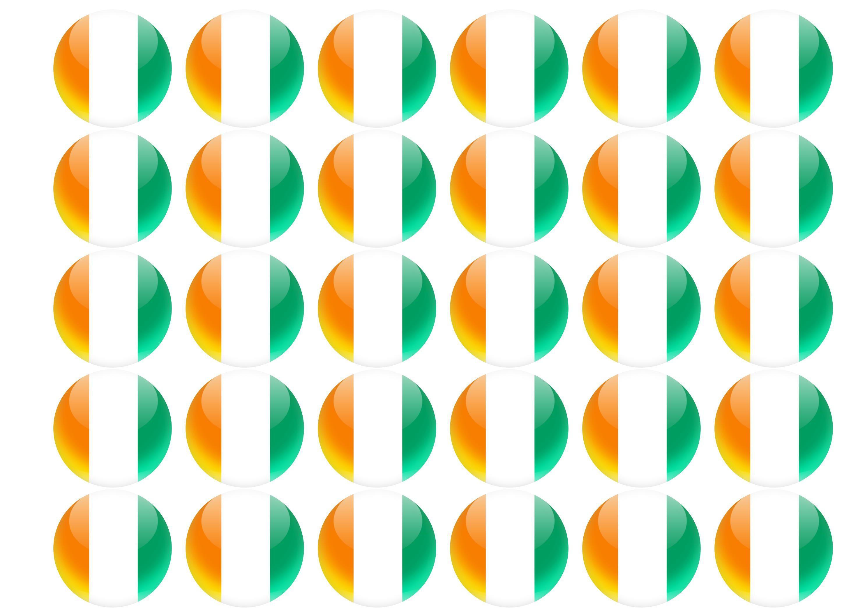 38mm printed edible cupcake toppers - Cote d'Ivoire