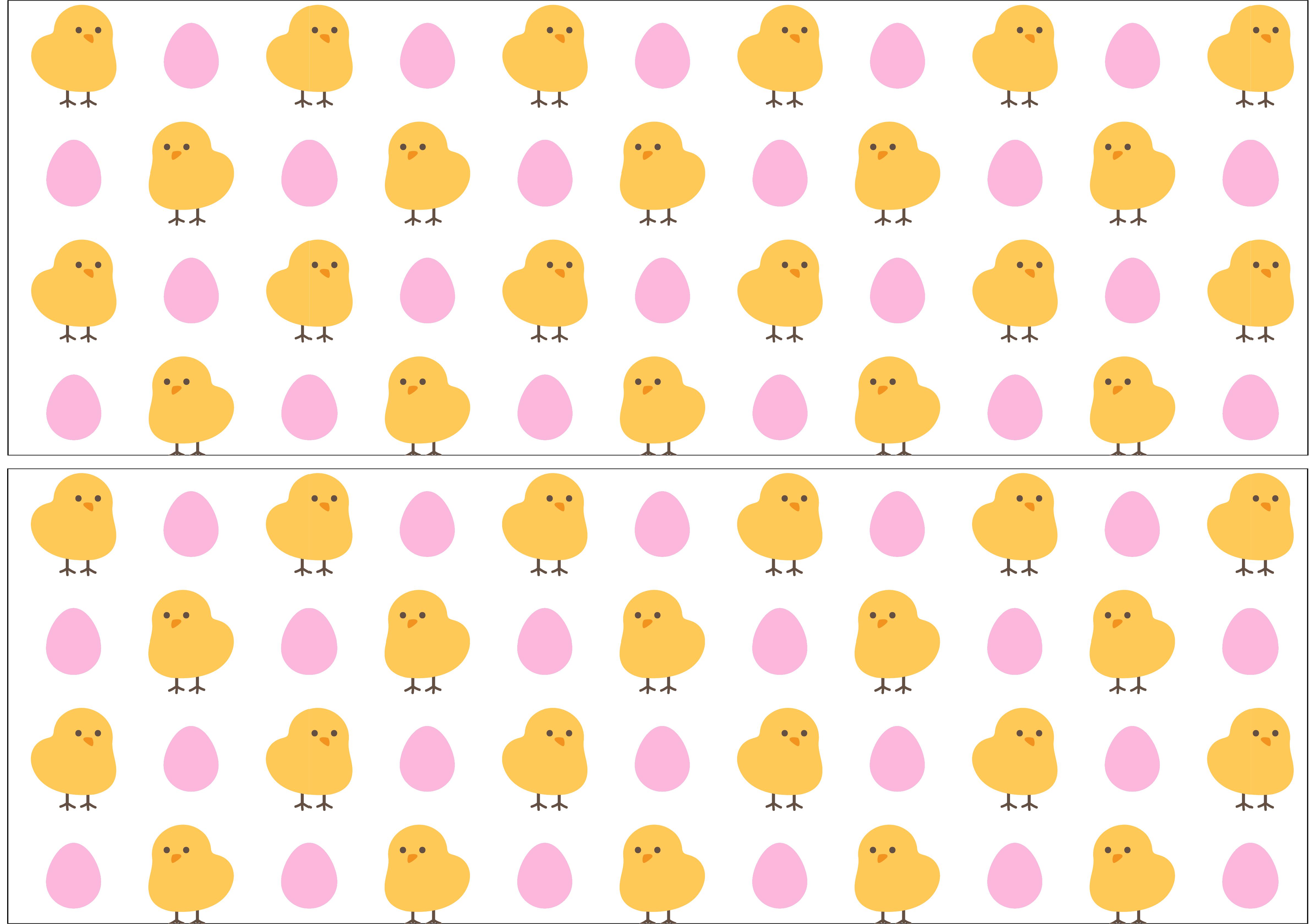 A3 printed cake wrap with cute yellow chicks and pink Easter Eggs