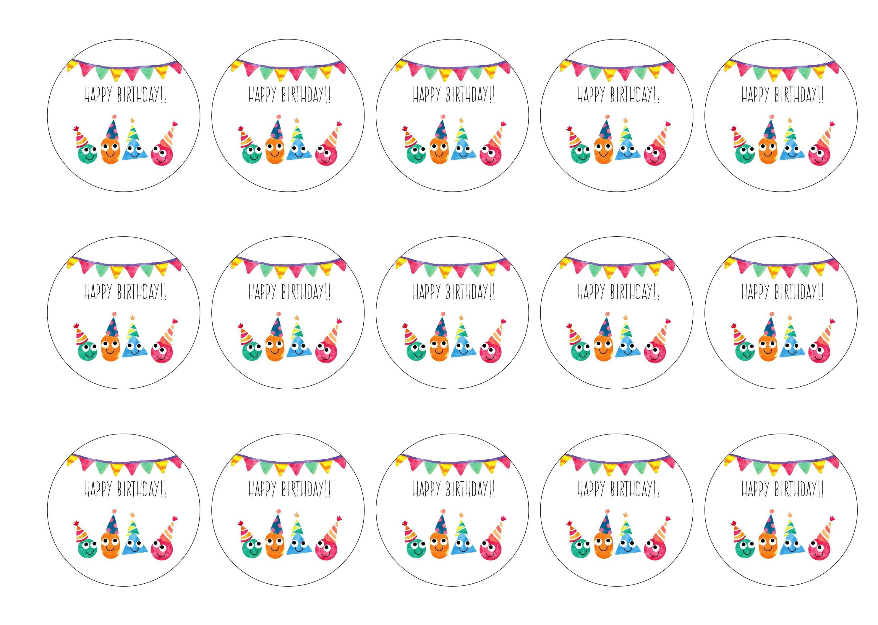 Cute birthday cupcake toppers