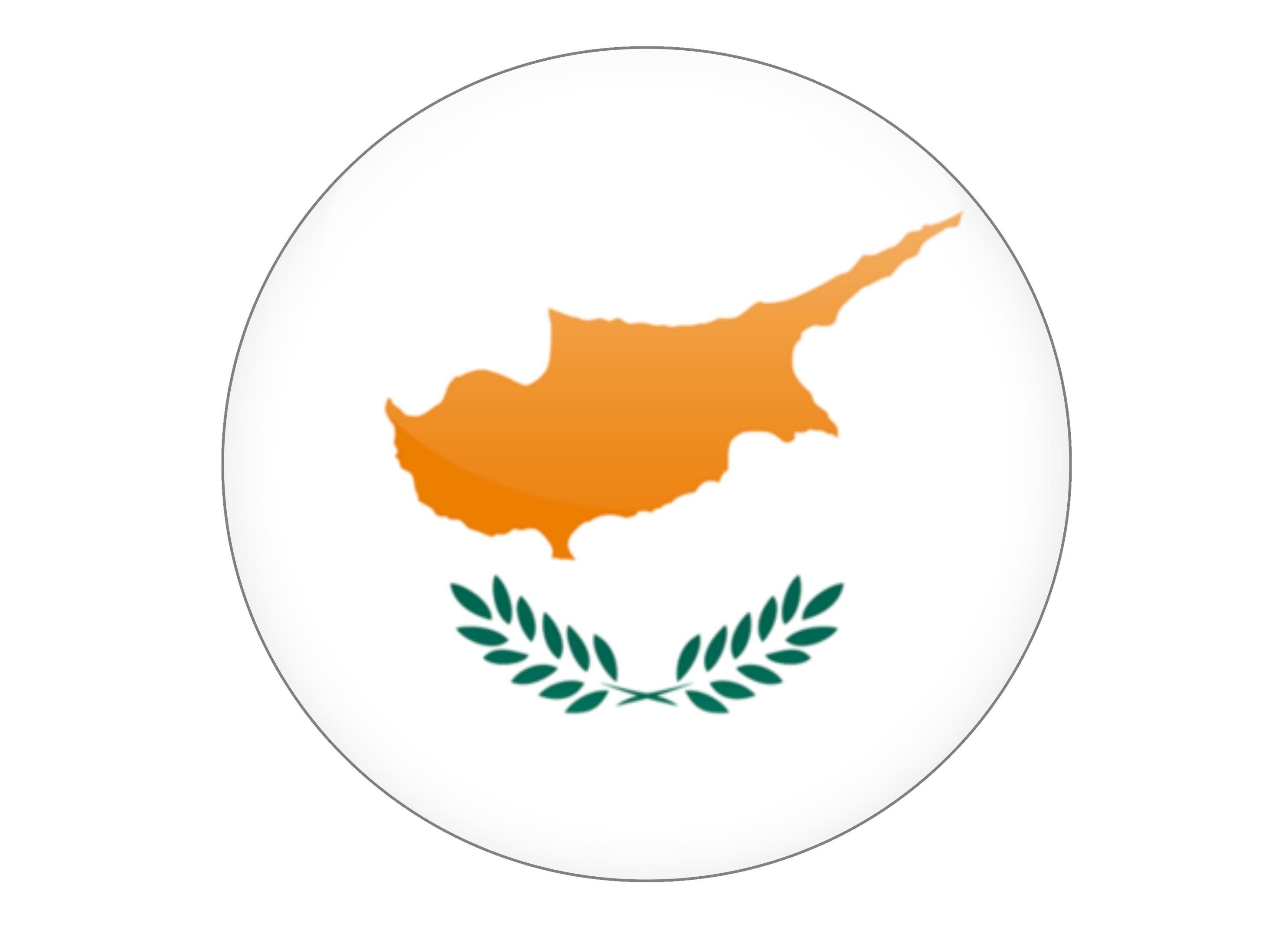 190mm printed edible cake topper - Cyprus