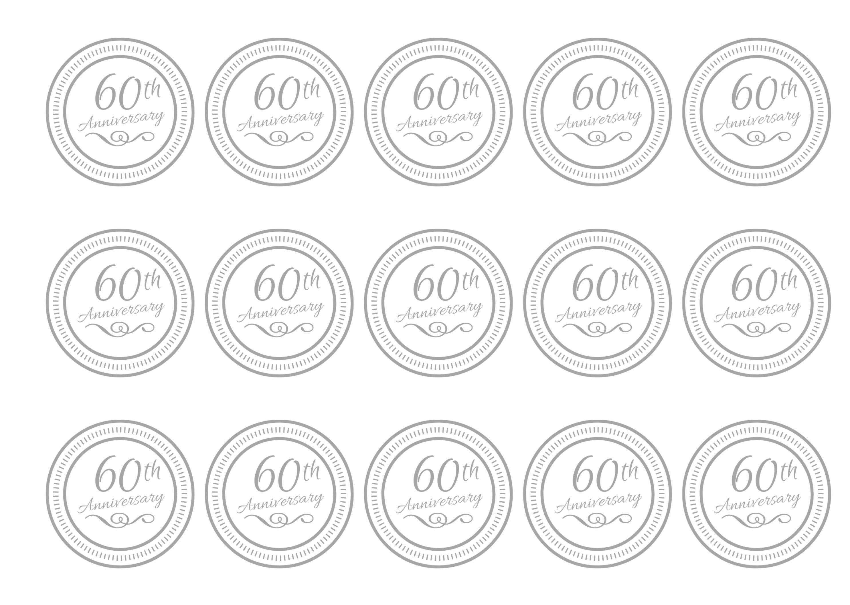 Diamond Wedding Anniversary-Edible cake toppers-Edibilis