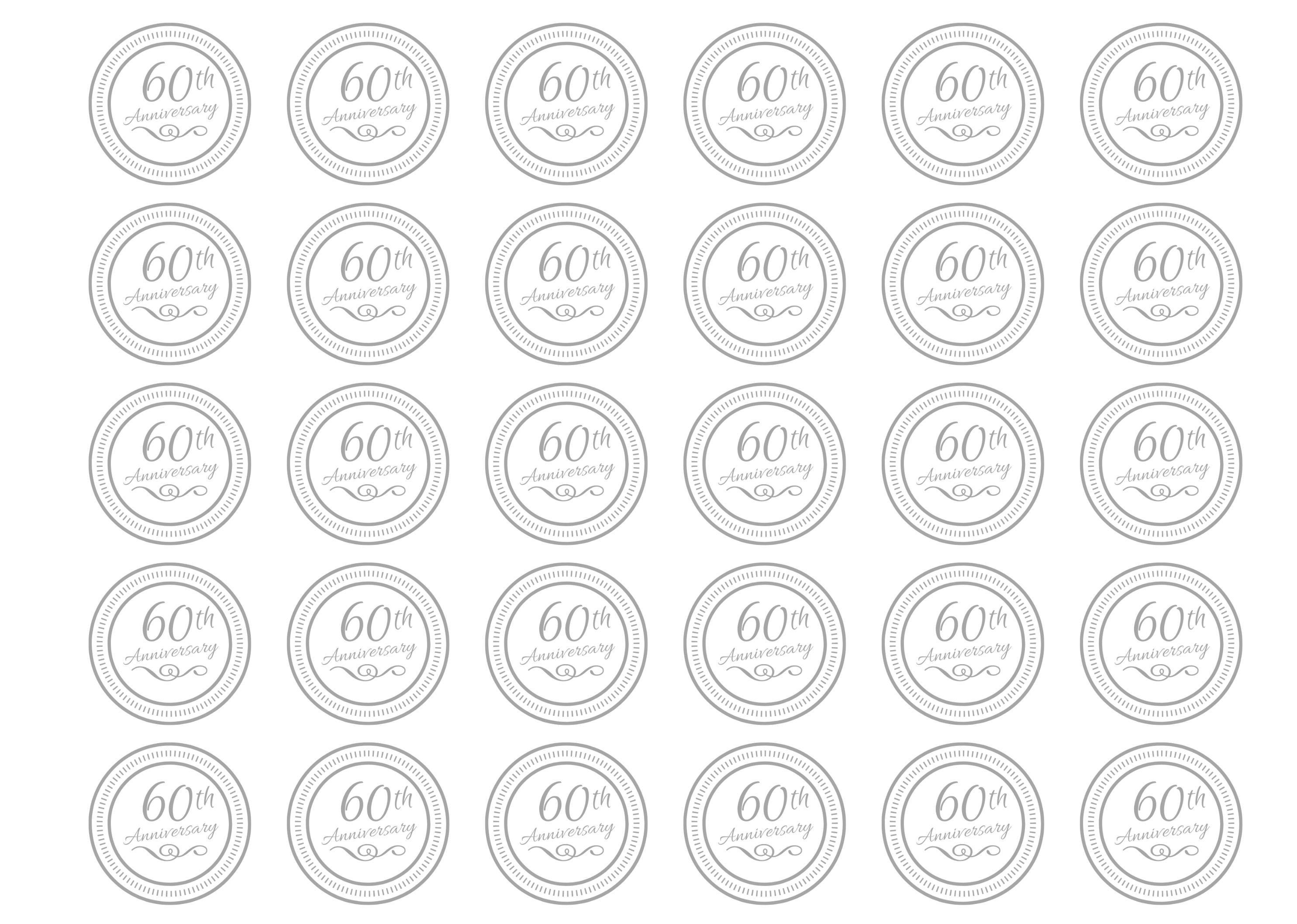 Diamond Wedding Anniversary-Edible cake toppers-Edibilis