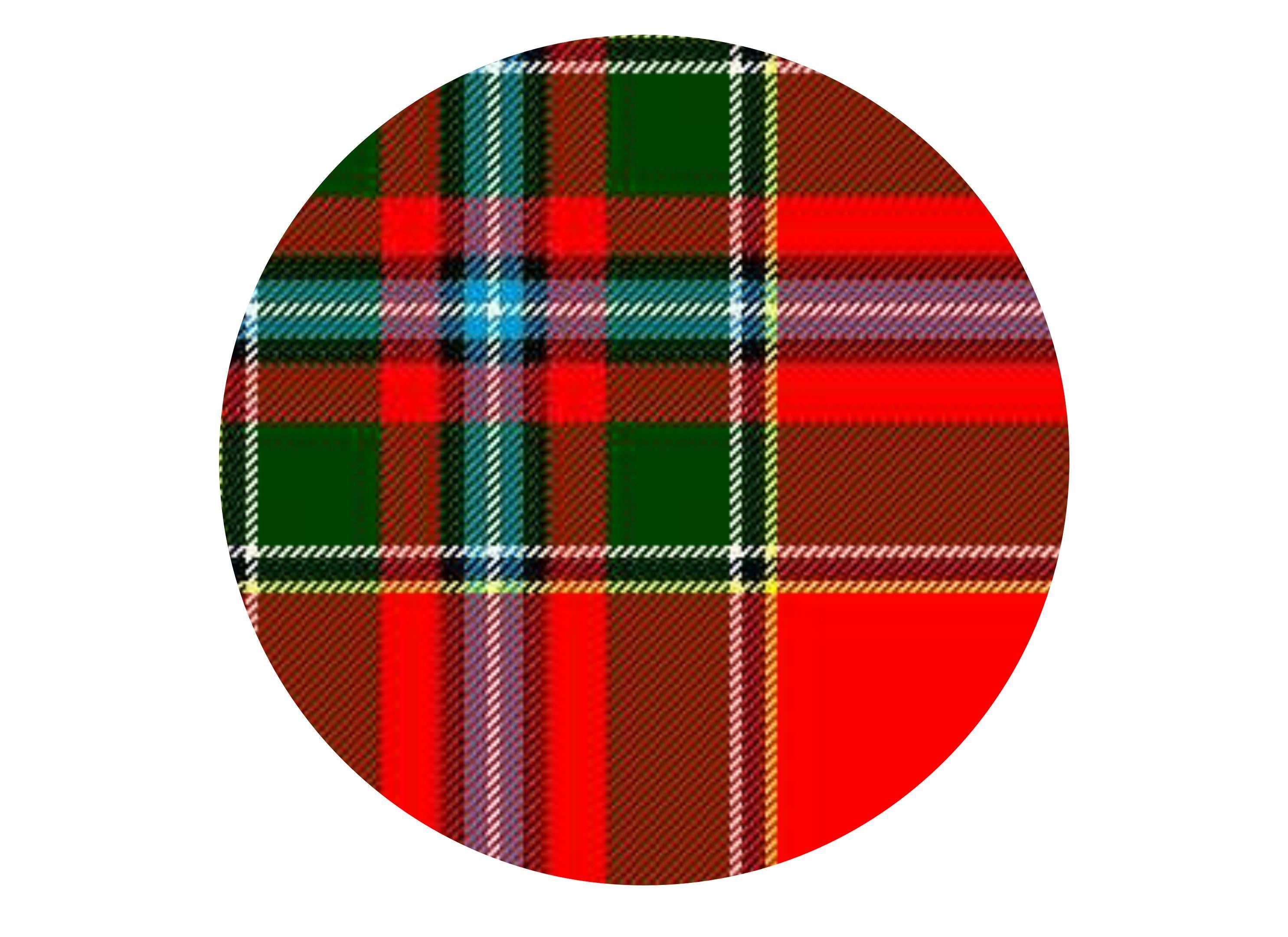 Printed edible cake topper with Drummond tartan
