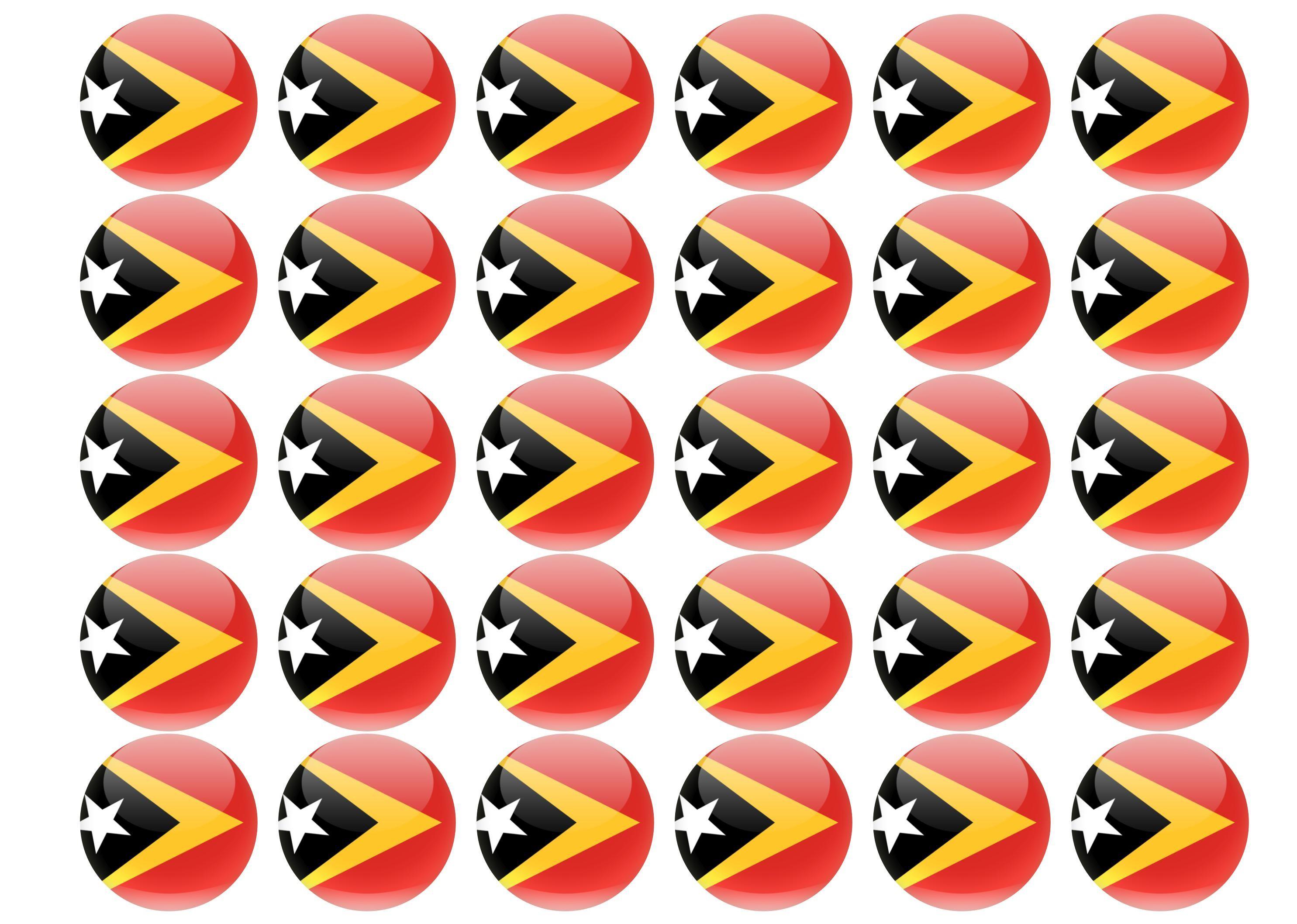 38mm printed edible cupcake toppers - East Timor