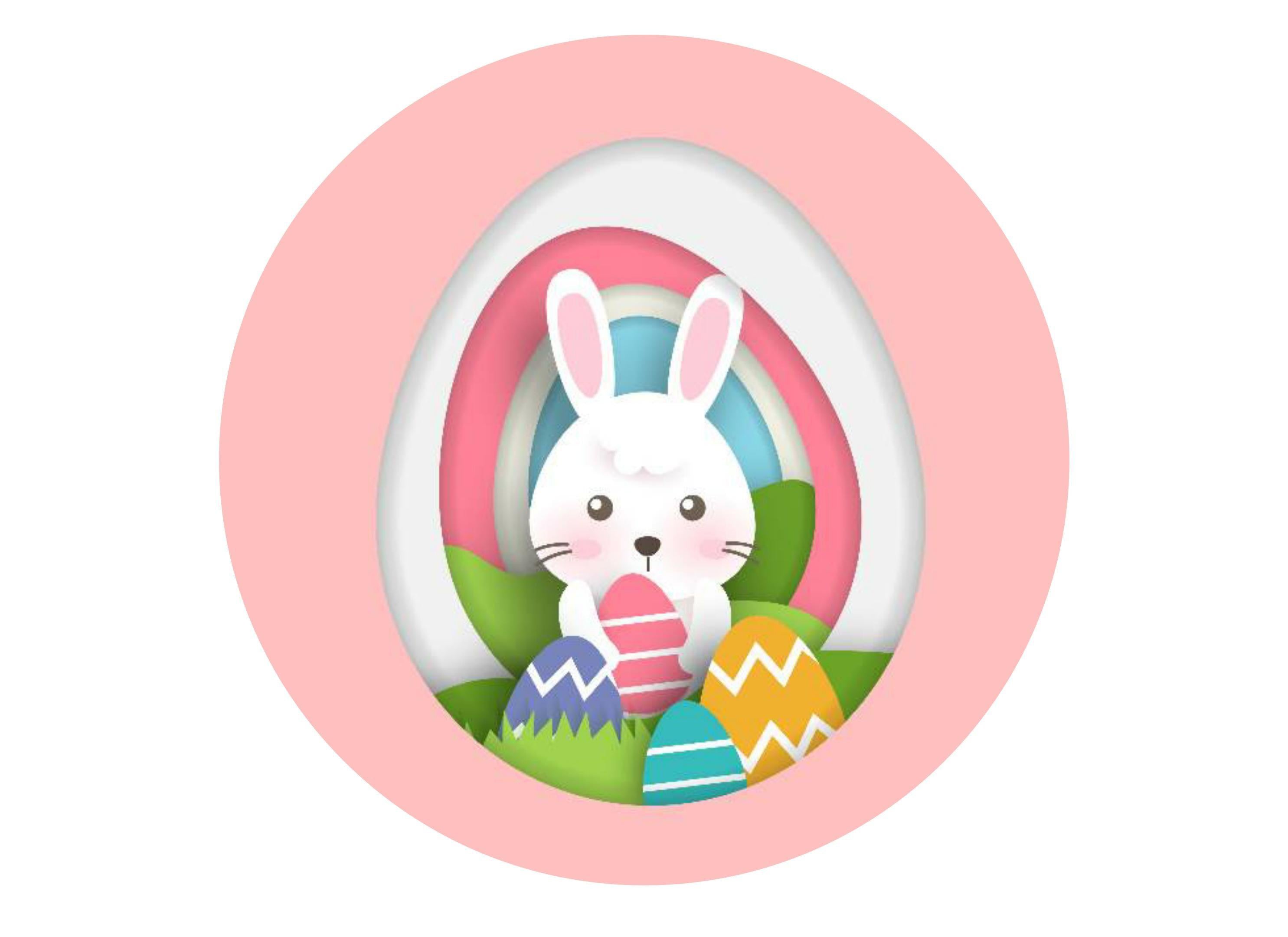 Large cake topper with an easter bunny design