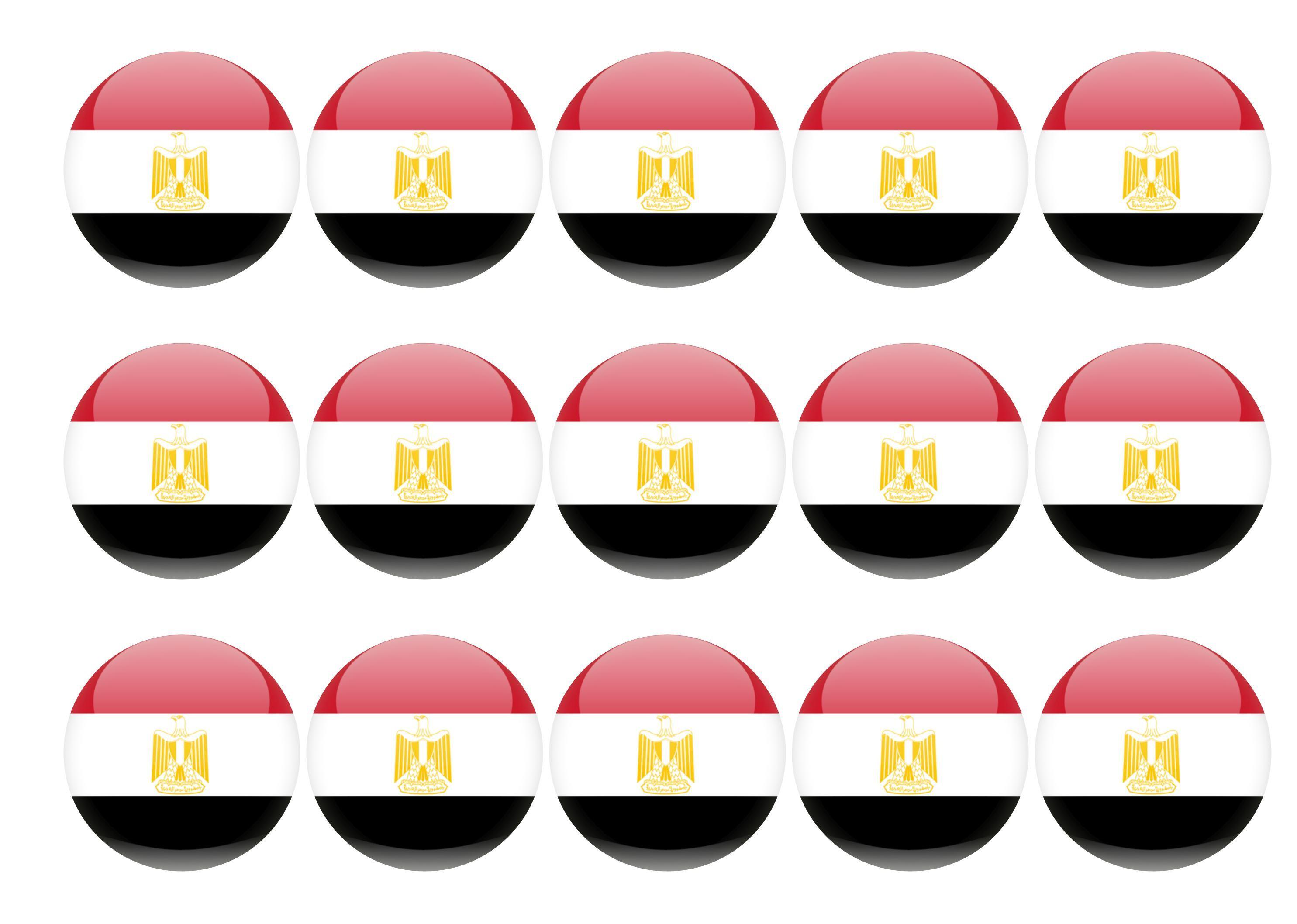 50mm printed edible cupcake toppers - Egypt