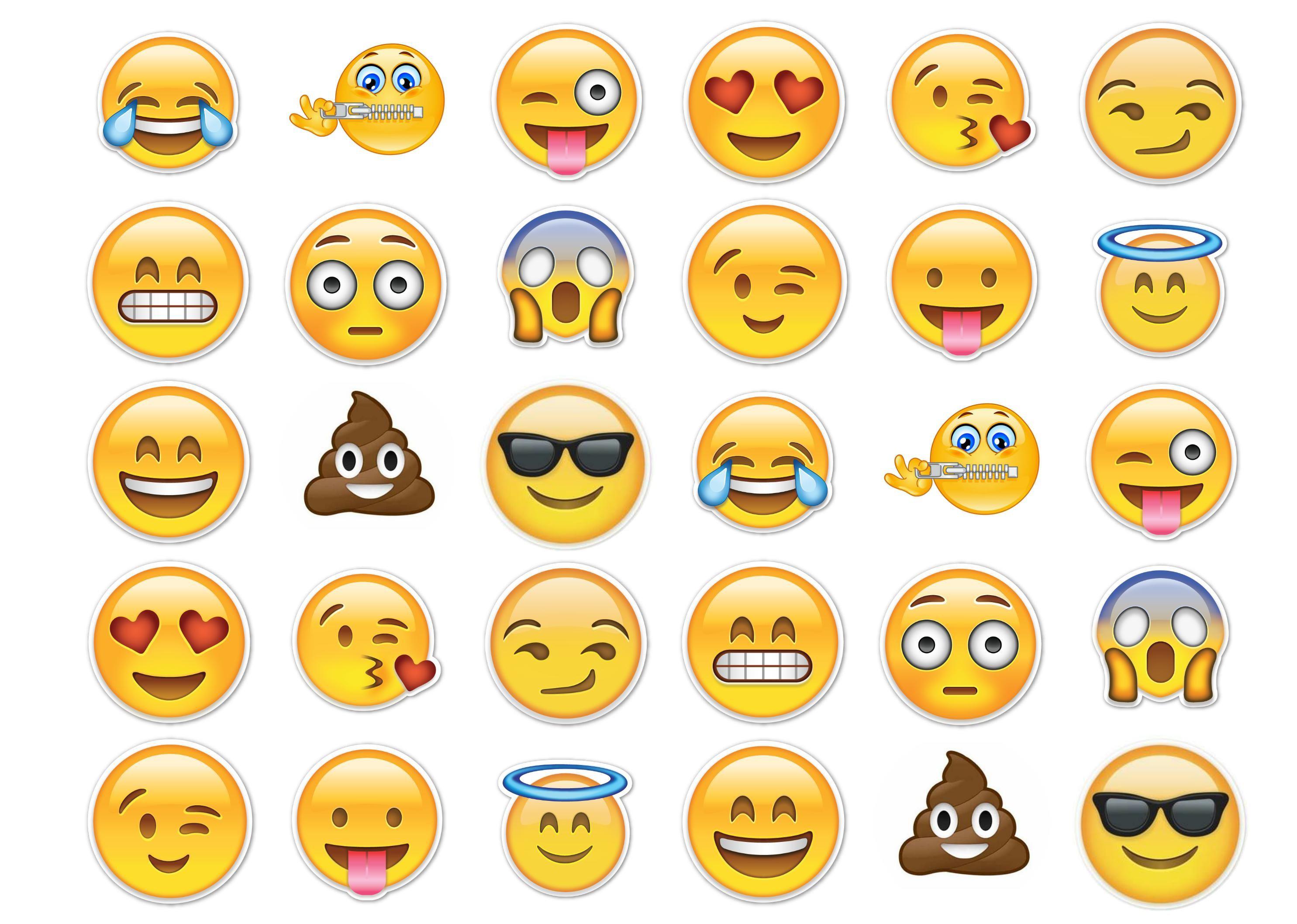 Edible cupcake toppers with mixed emoji / emoticon images