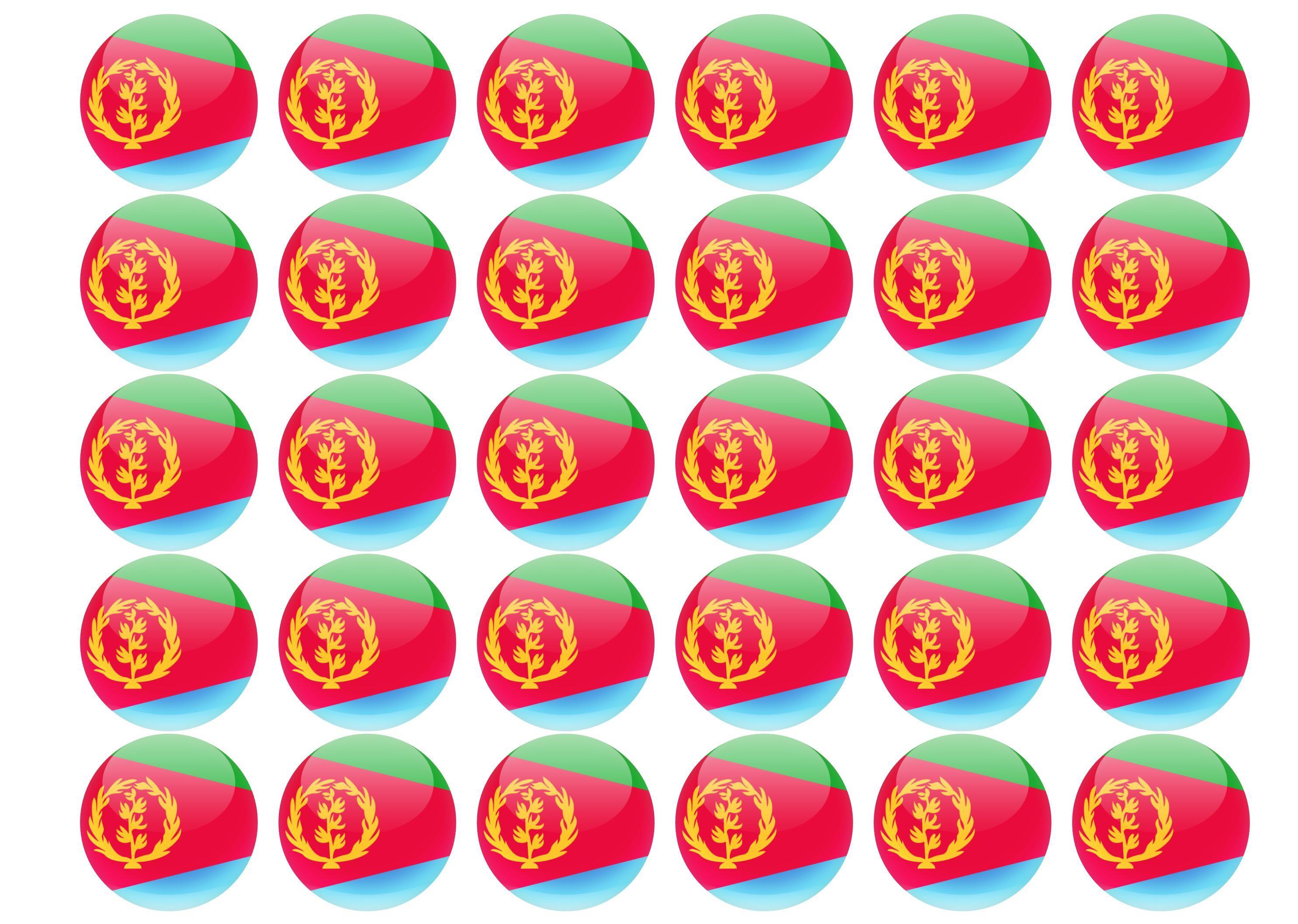 38mm printed edible cupcake toppers - Eritrea