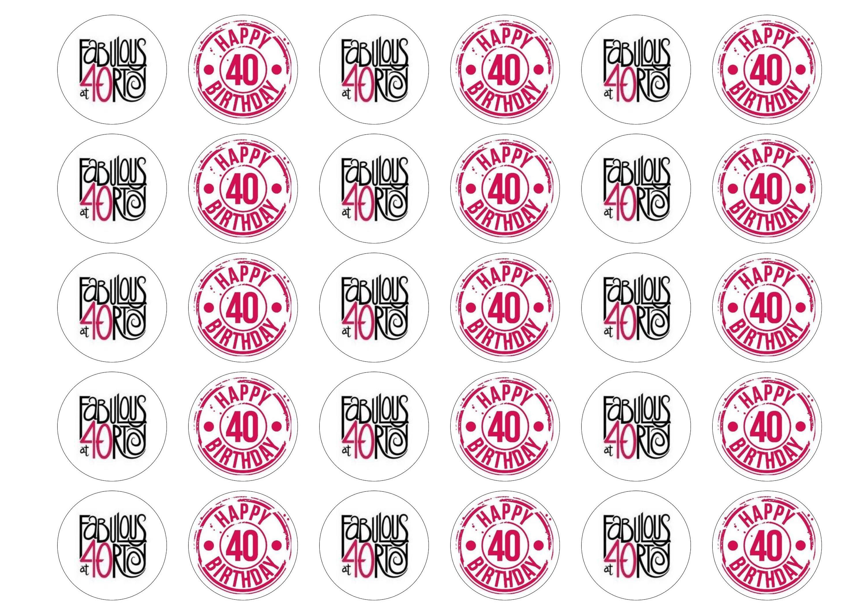 38mm printed edible cupcake toppers