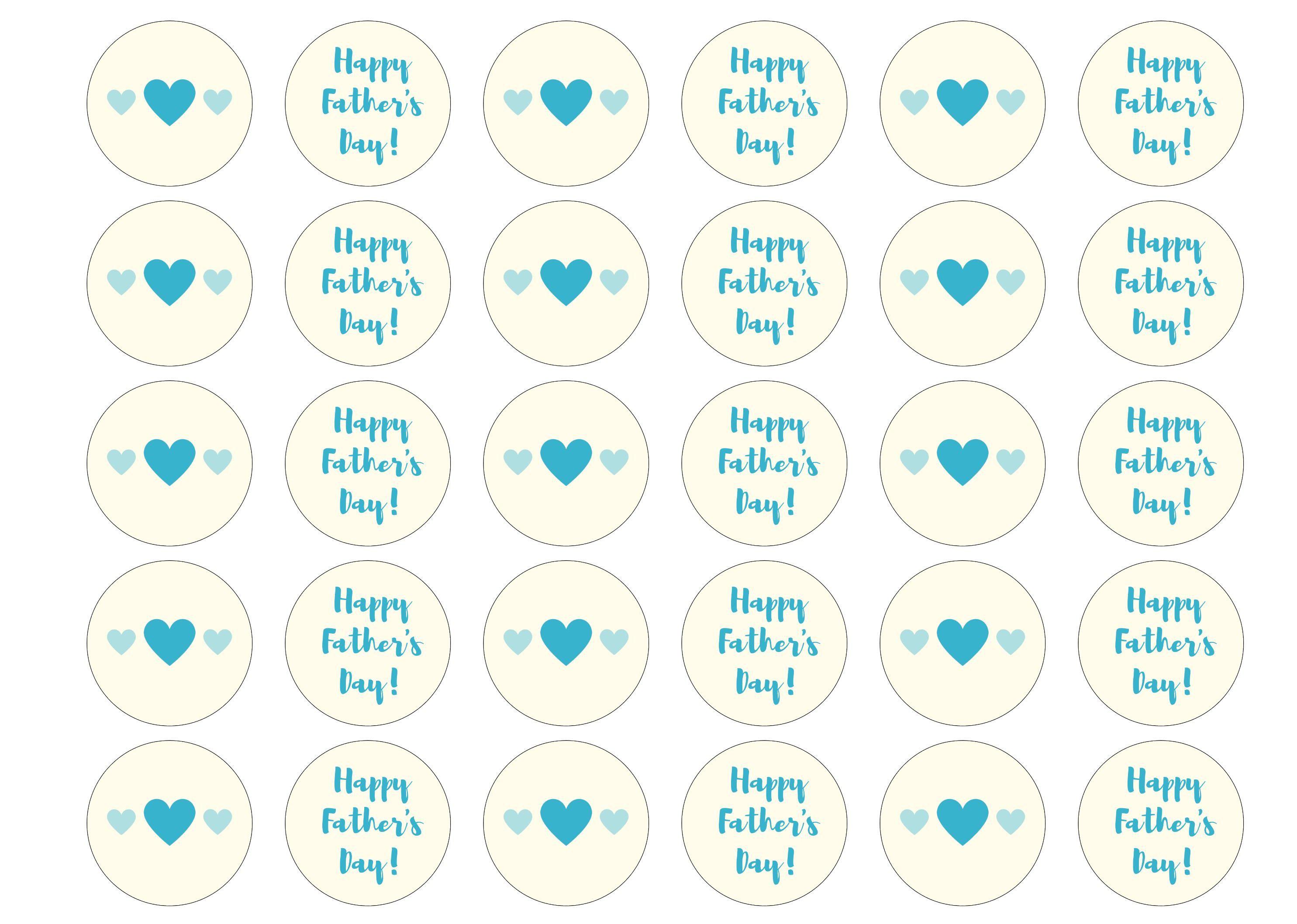 Father's Day Hearts-Edible cake toppers-Edibilis