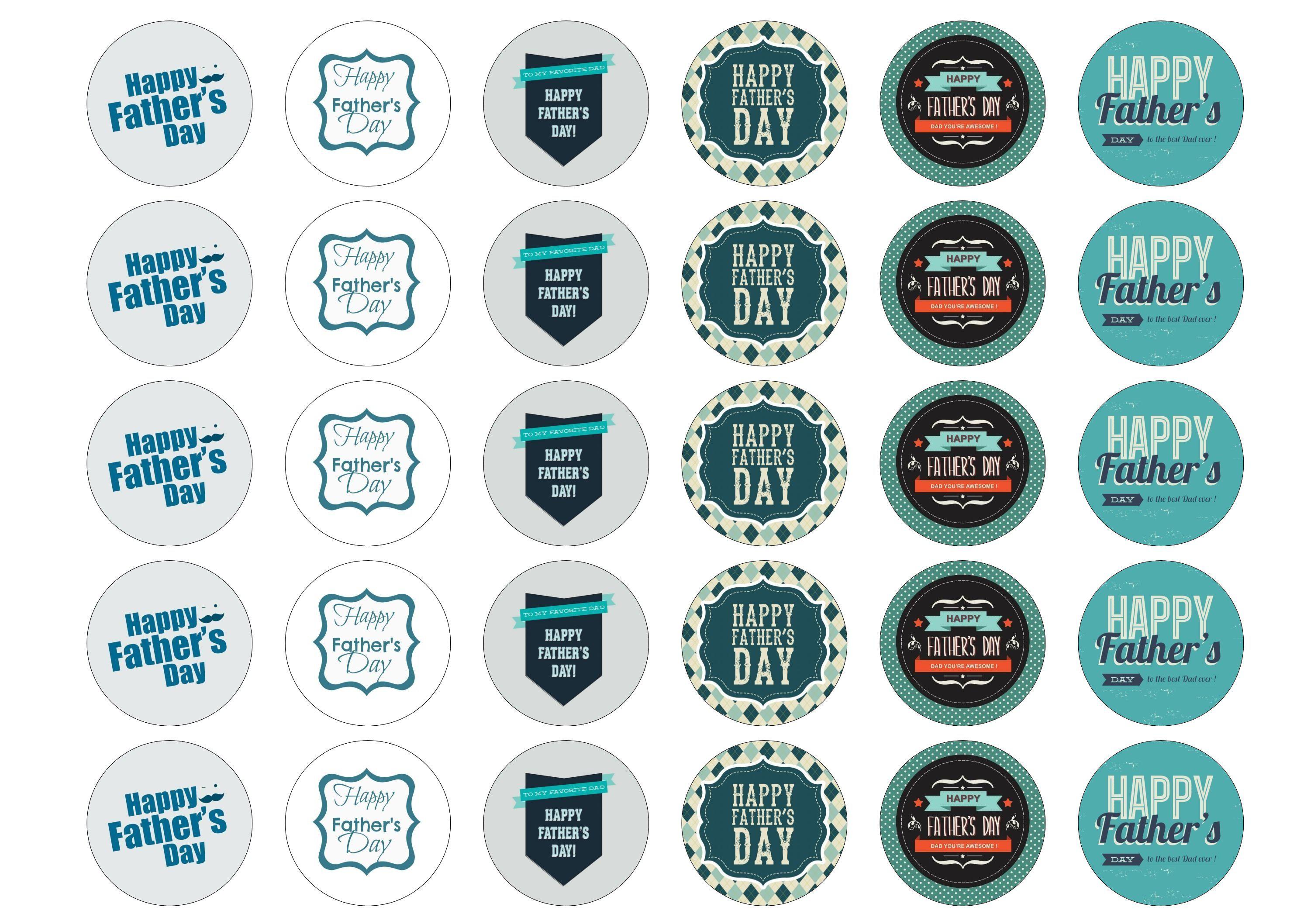 Printed edible cupcake toppers for Fathers Day