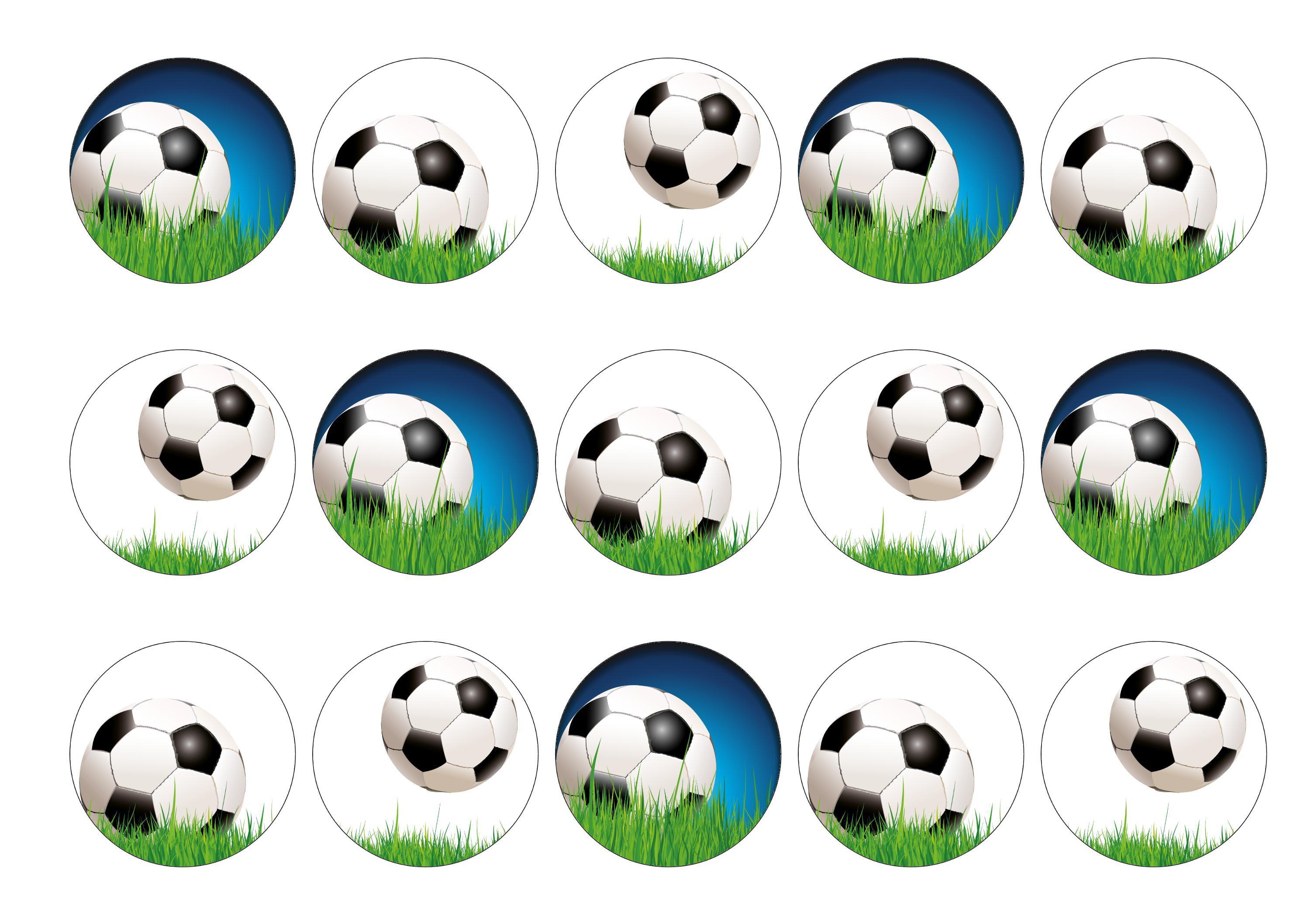 15 printed cupcake toppers with football images