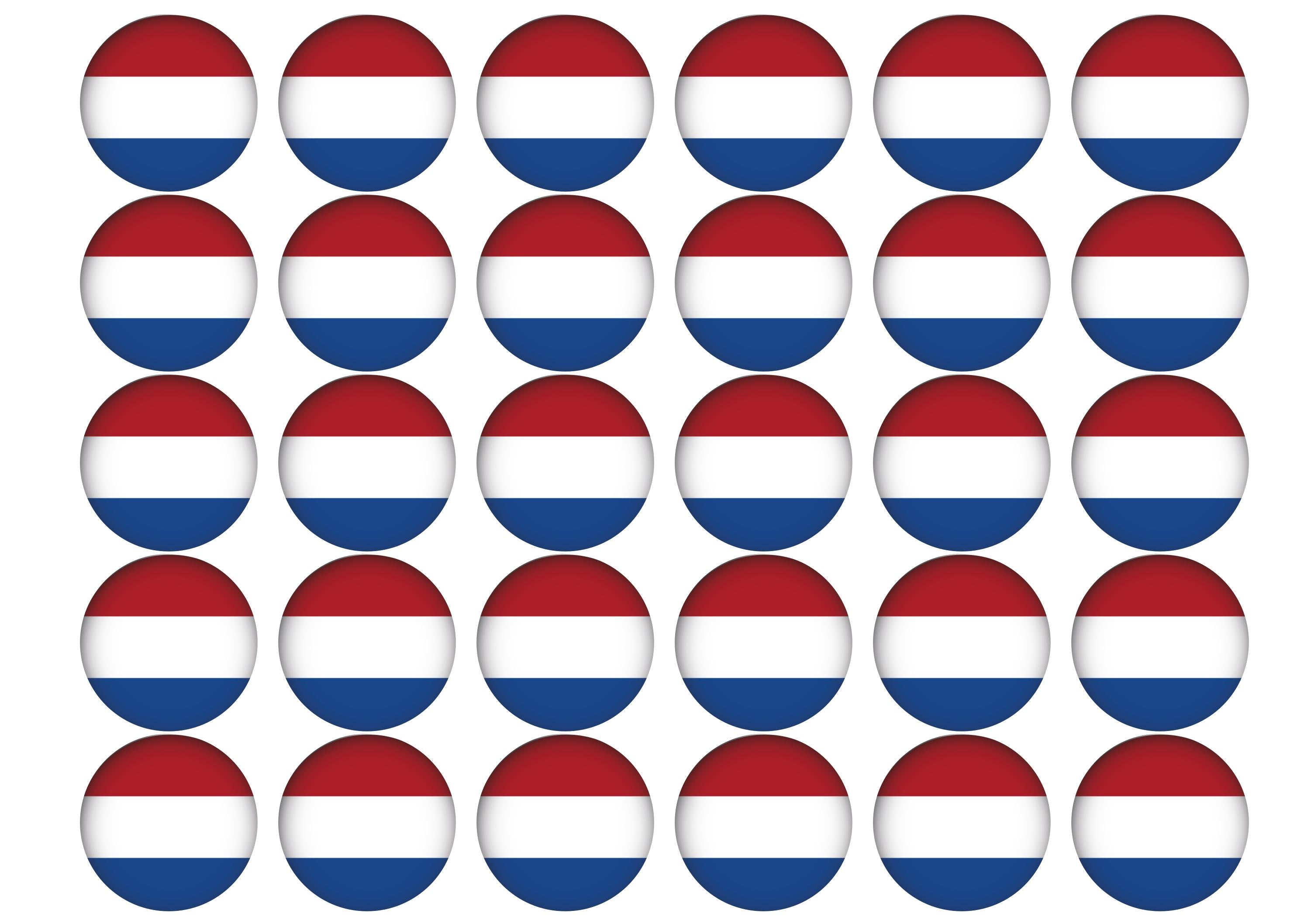 30 edible toppers with the netherlands flag