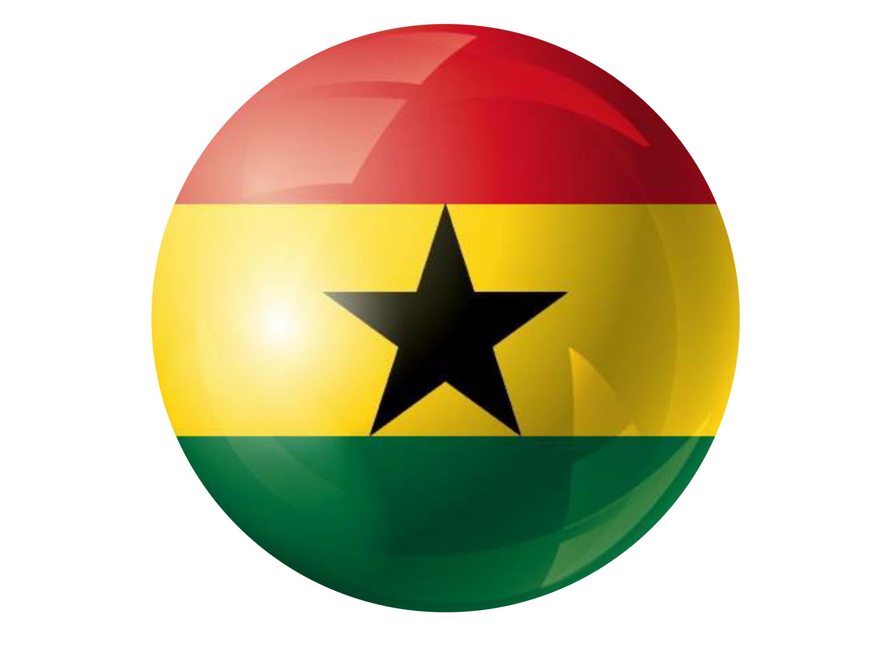 Large round cake topper with the flag of Ghana
