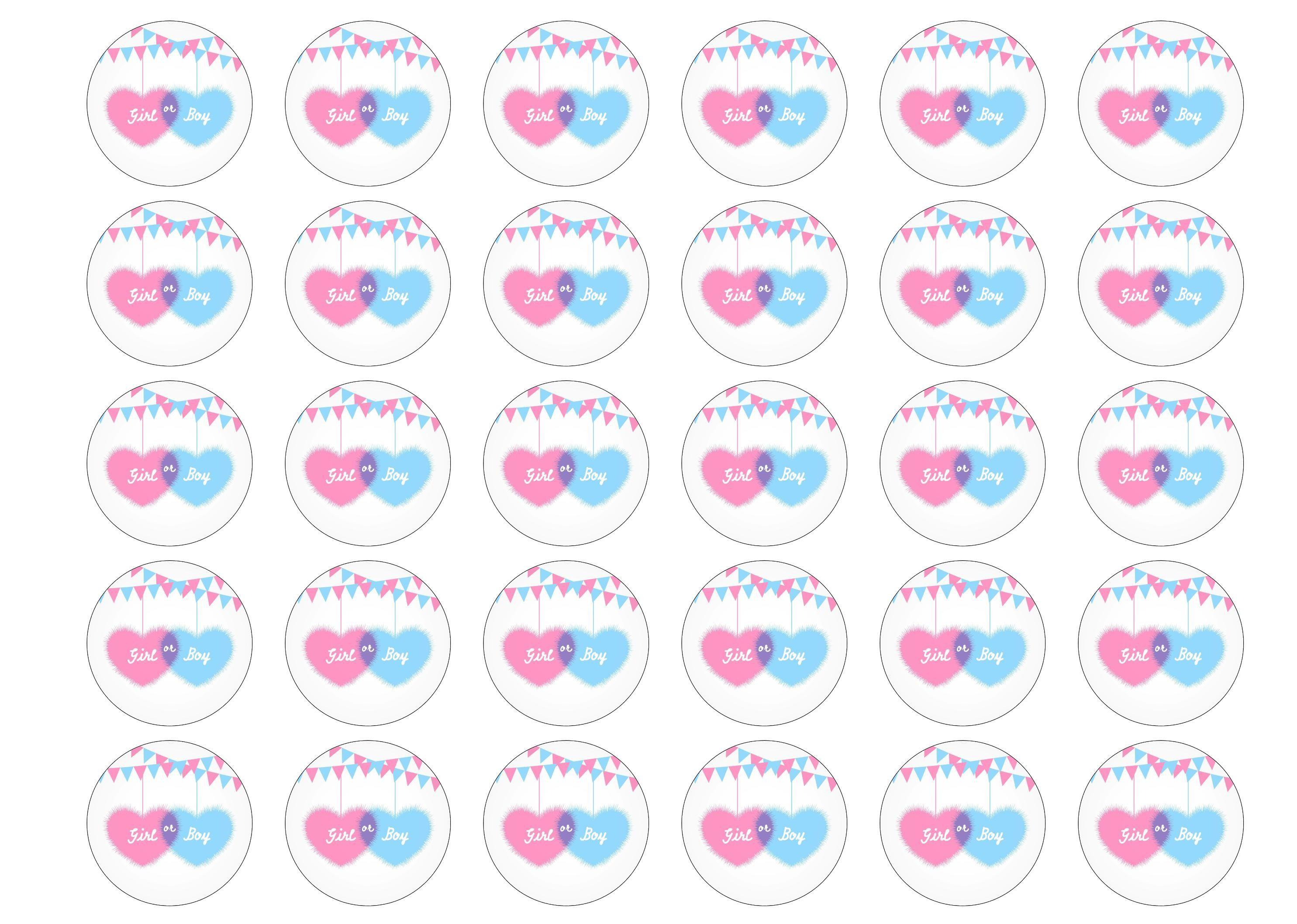38mm printed edible cupcake toppers