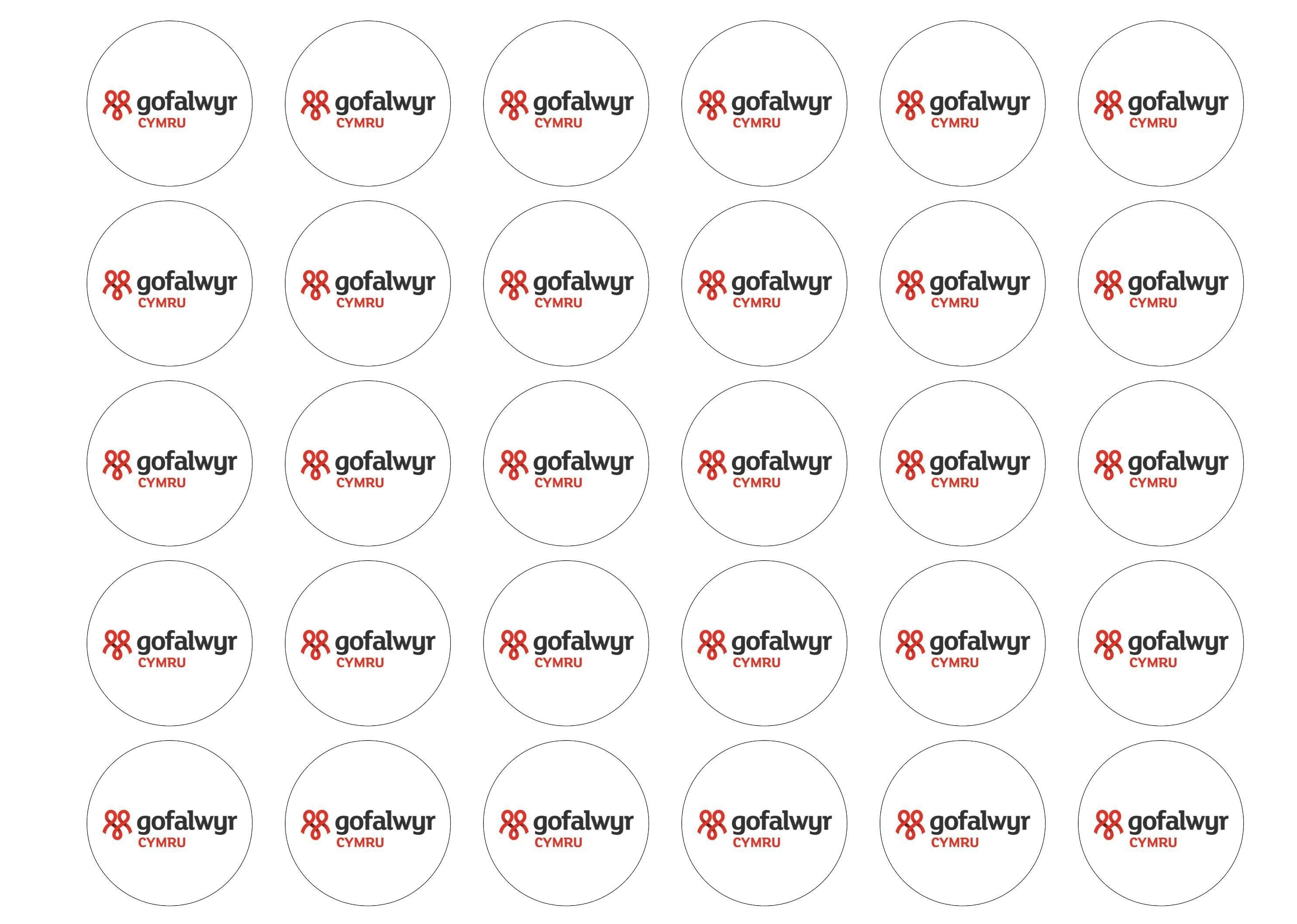 38mm printed edible cupcake toppers