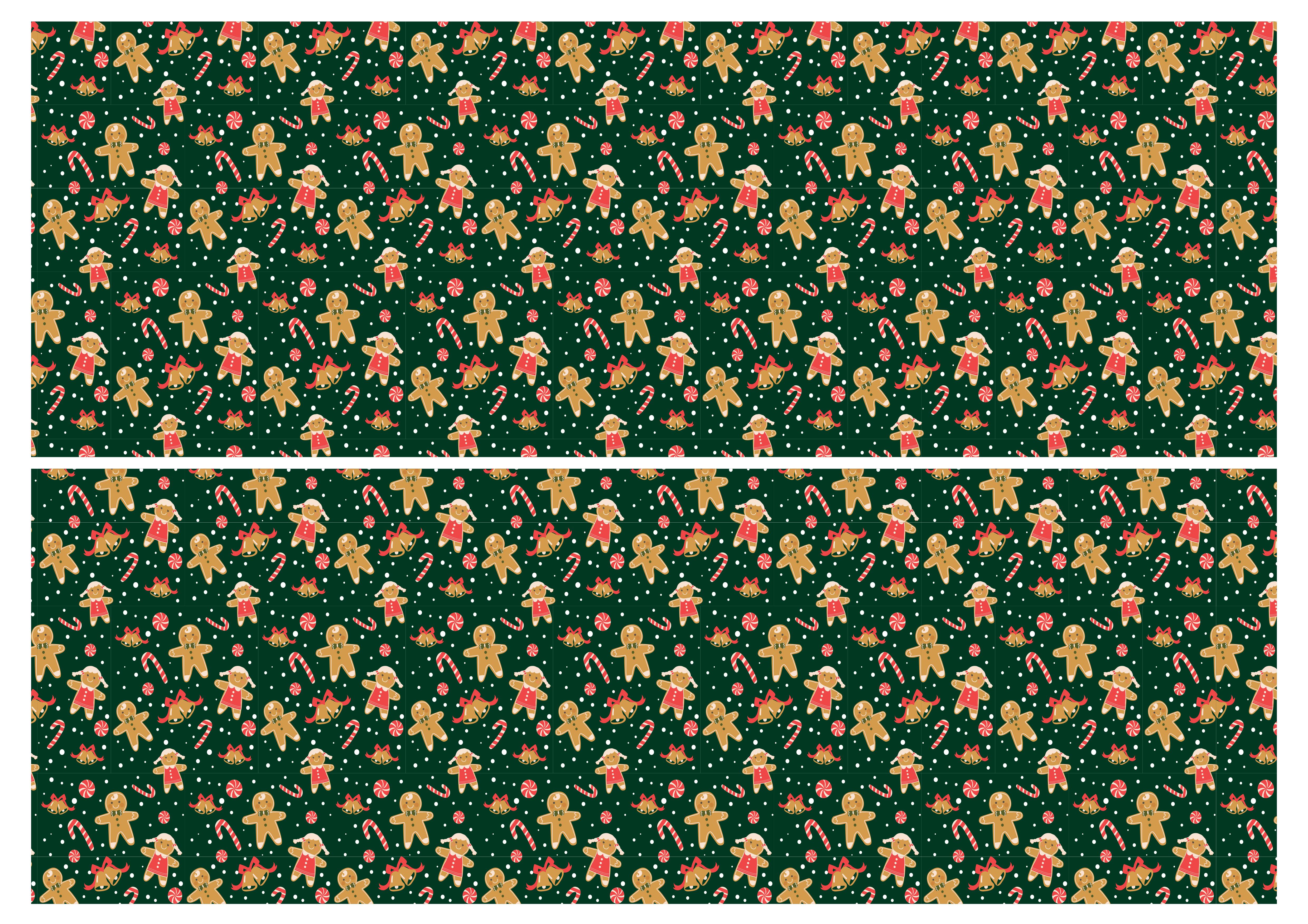 Green gingerbread Christmas wrap-Edible cake toppers-Edibilis