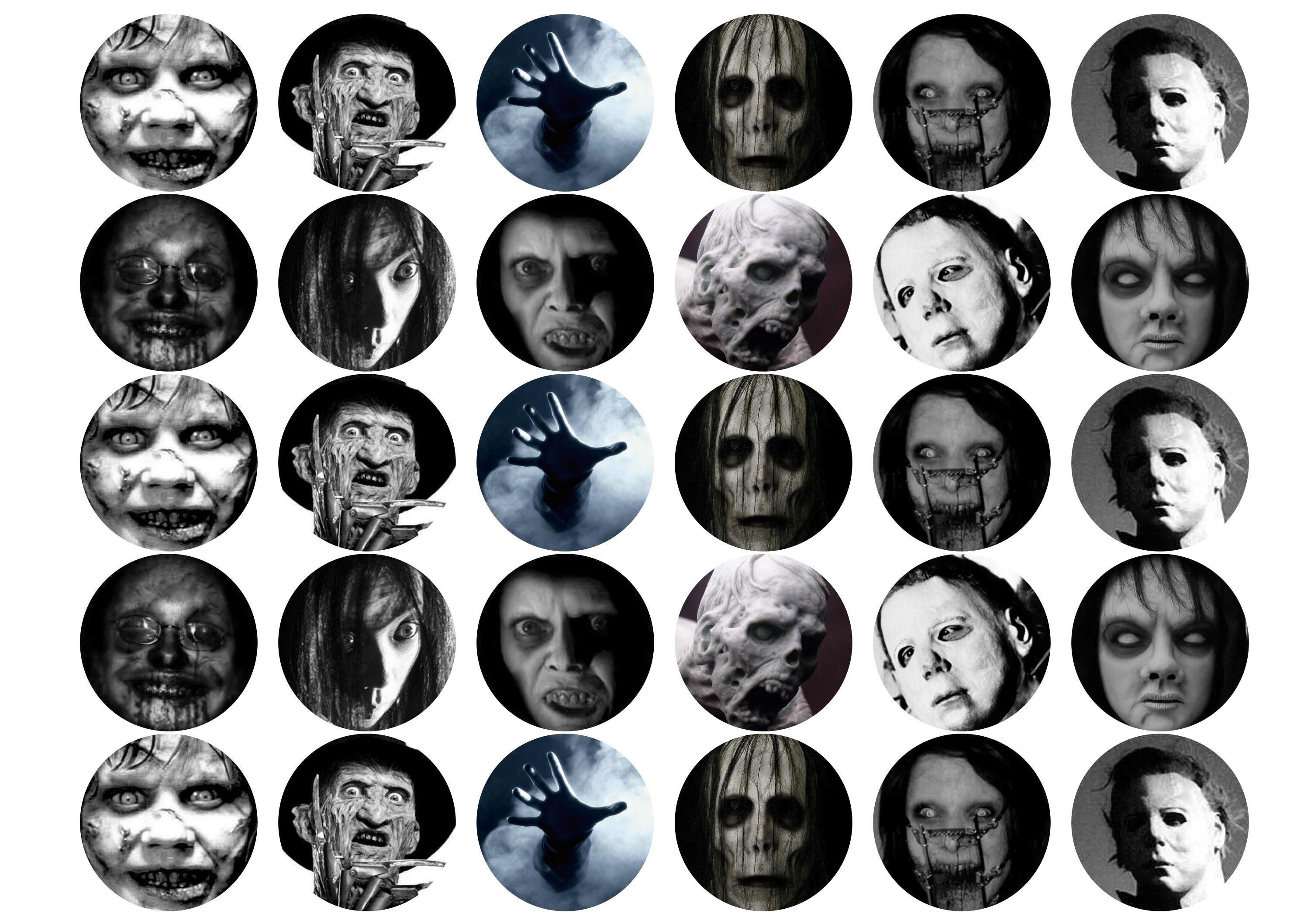 Printed edible cupcake toppers for halloween