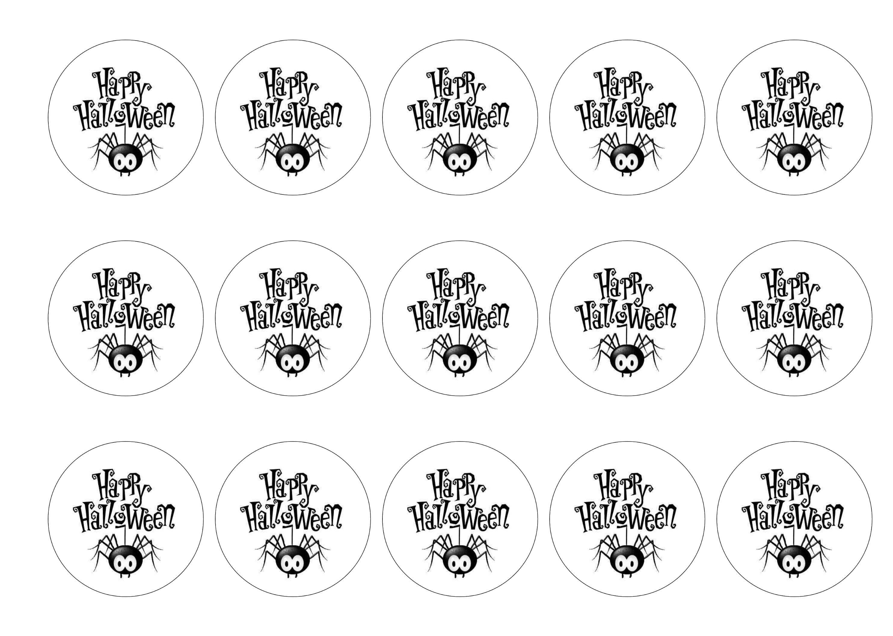 Printed edible cupcake toppers for halloween