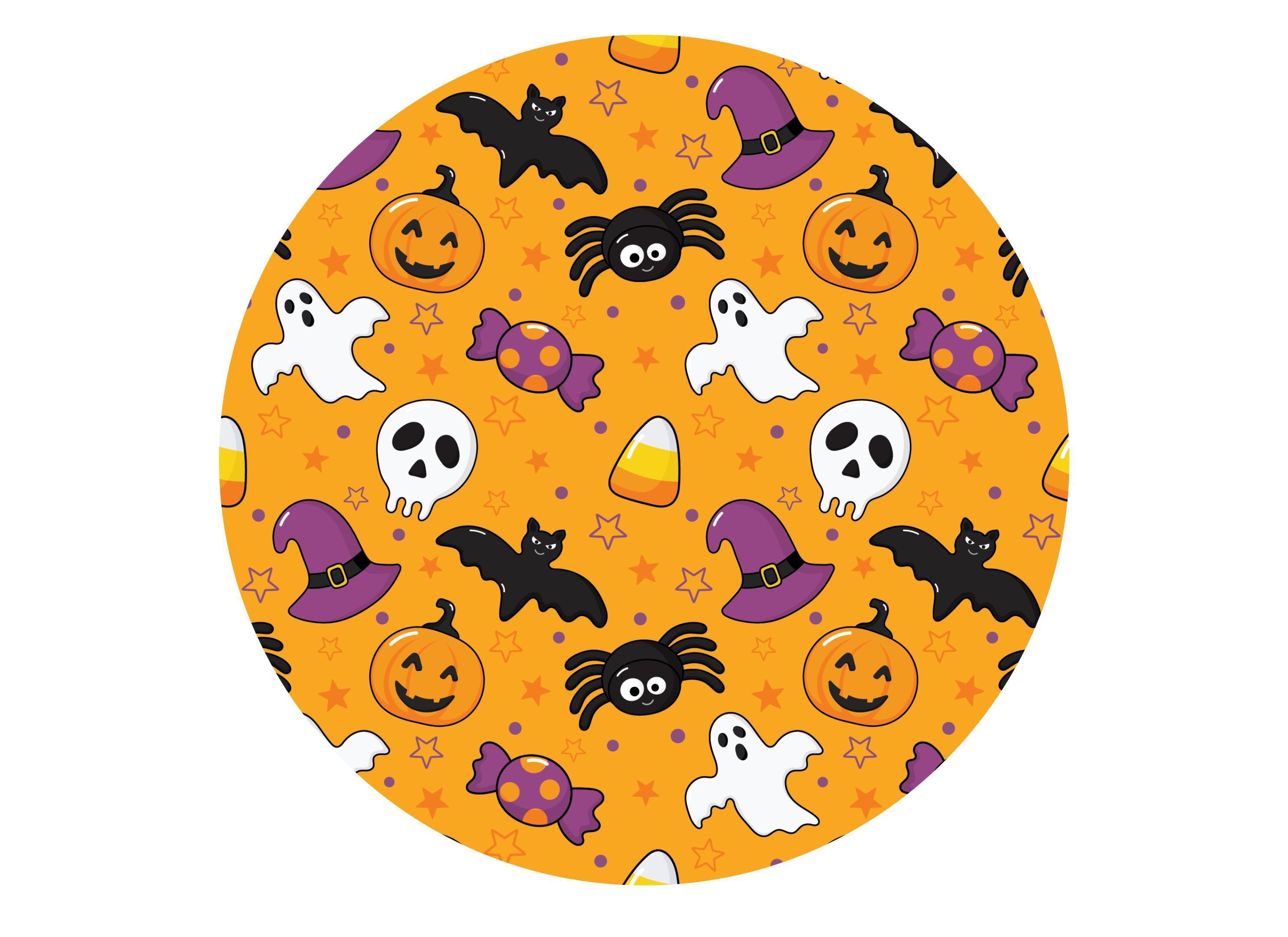 Large cake topper with a Halloween pattern