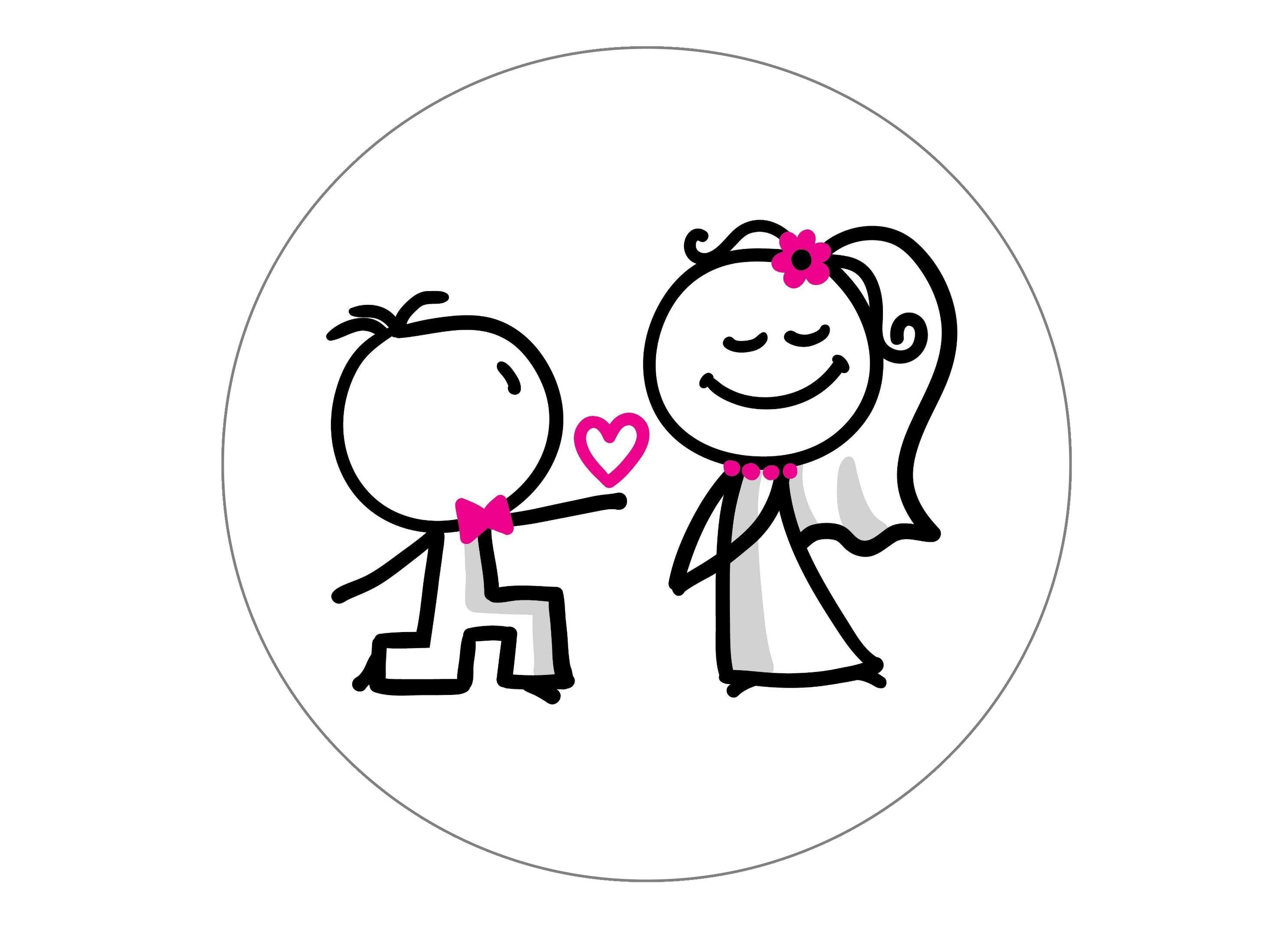 7.5" printed cake topper - engagement