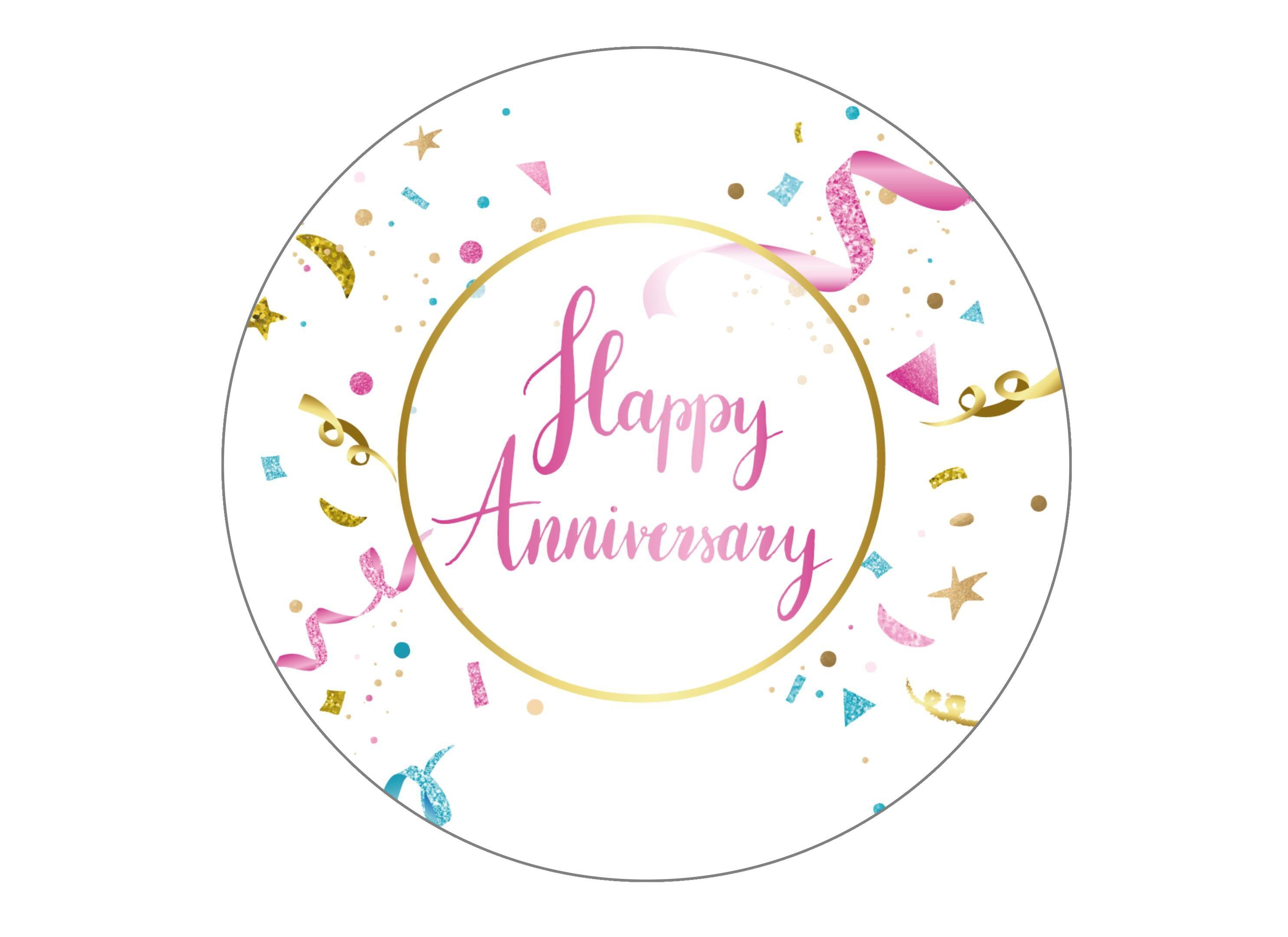 Large round cake topper suitable for an anniversary of any kind