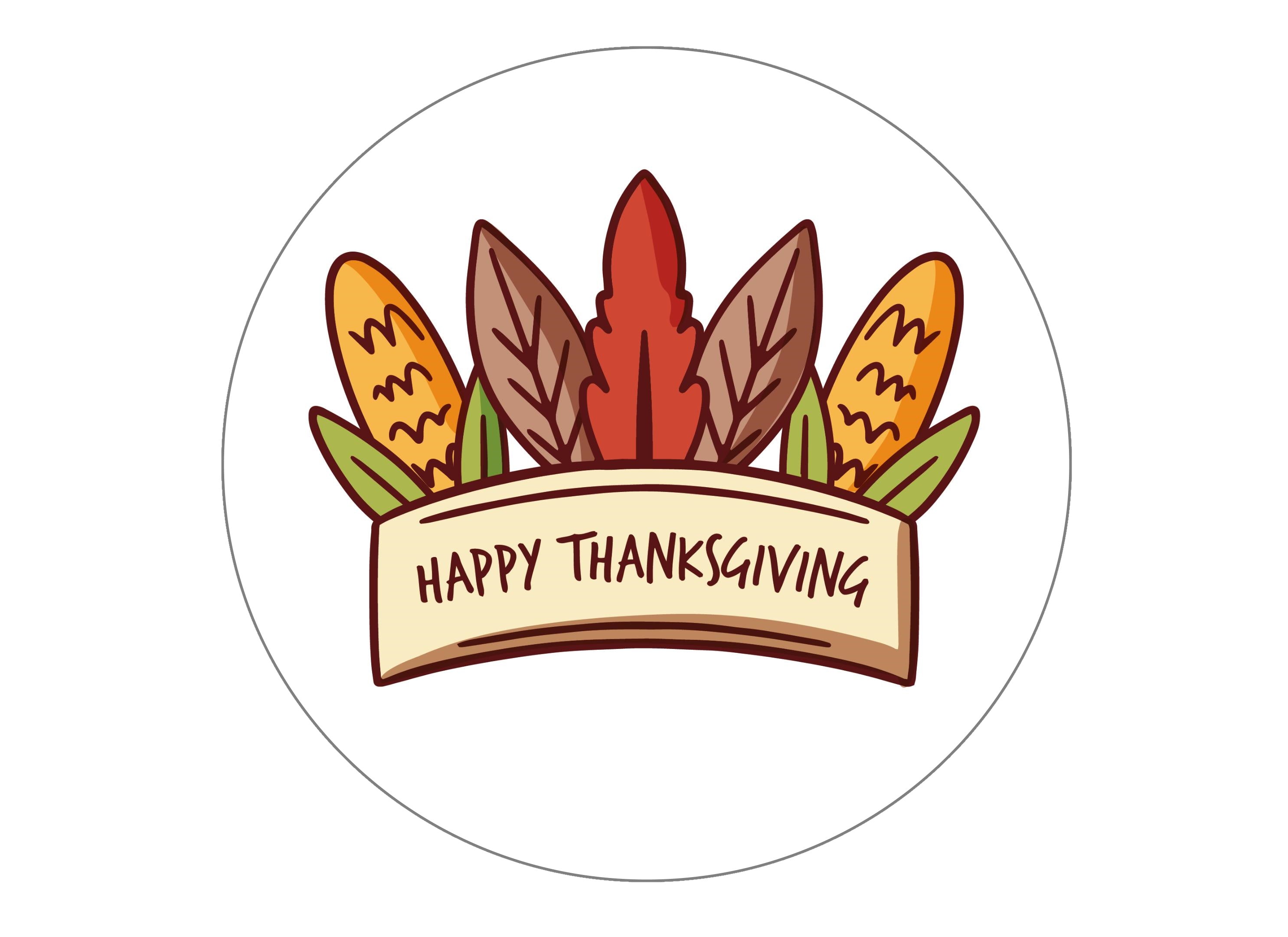 Large printed cake topper to say thanks for Thanksgiving