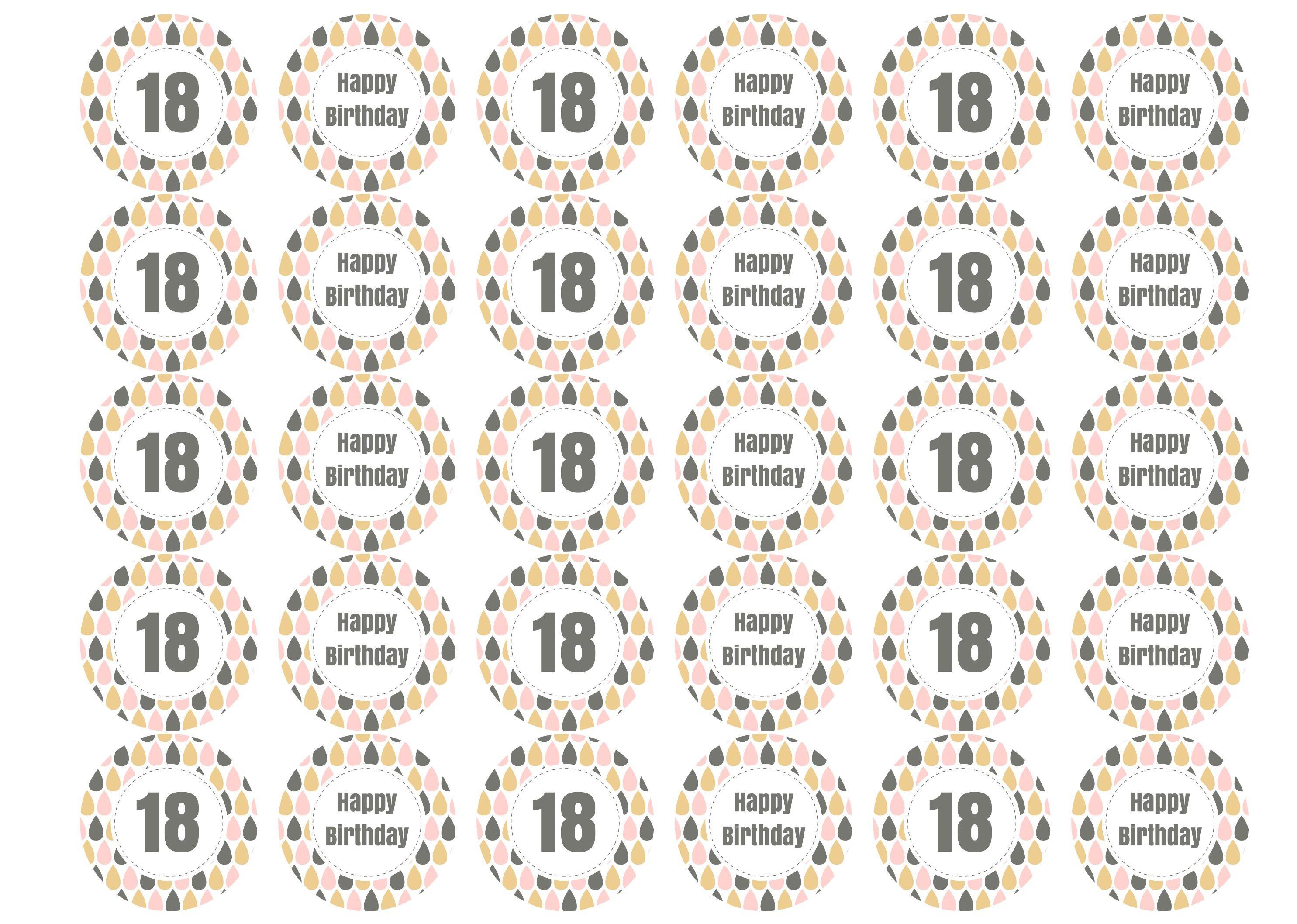 38mm printed edible cupcake toppers