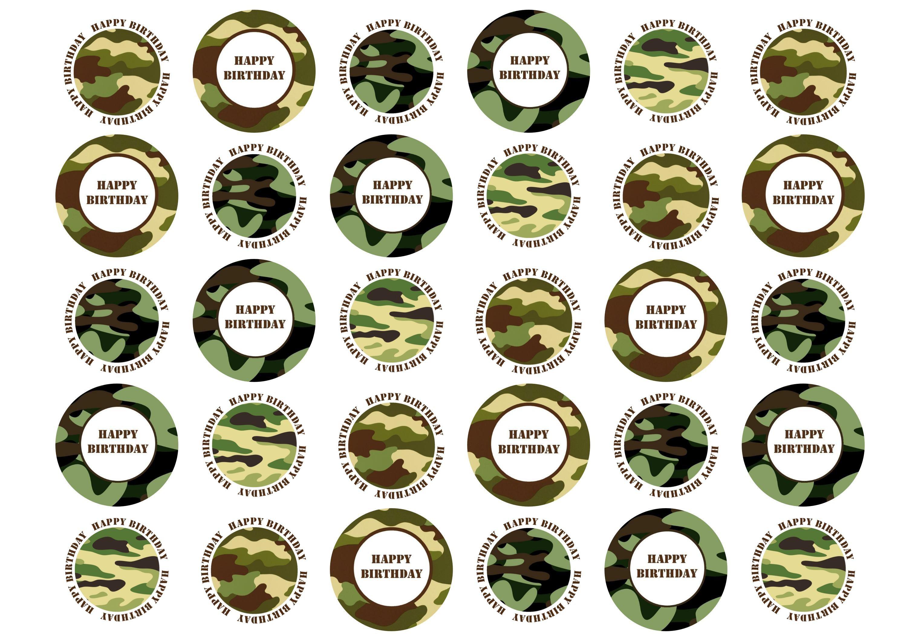 38mm printed edible cupcake toppers