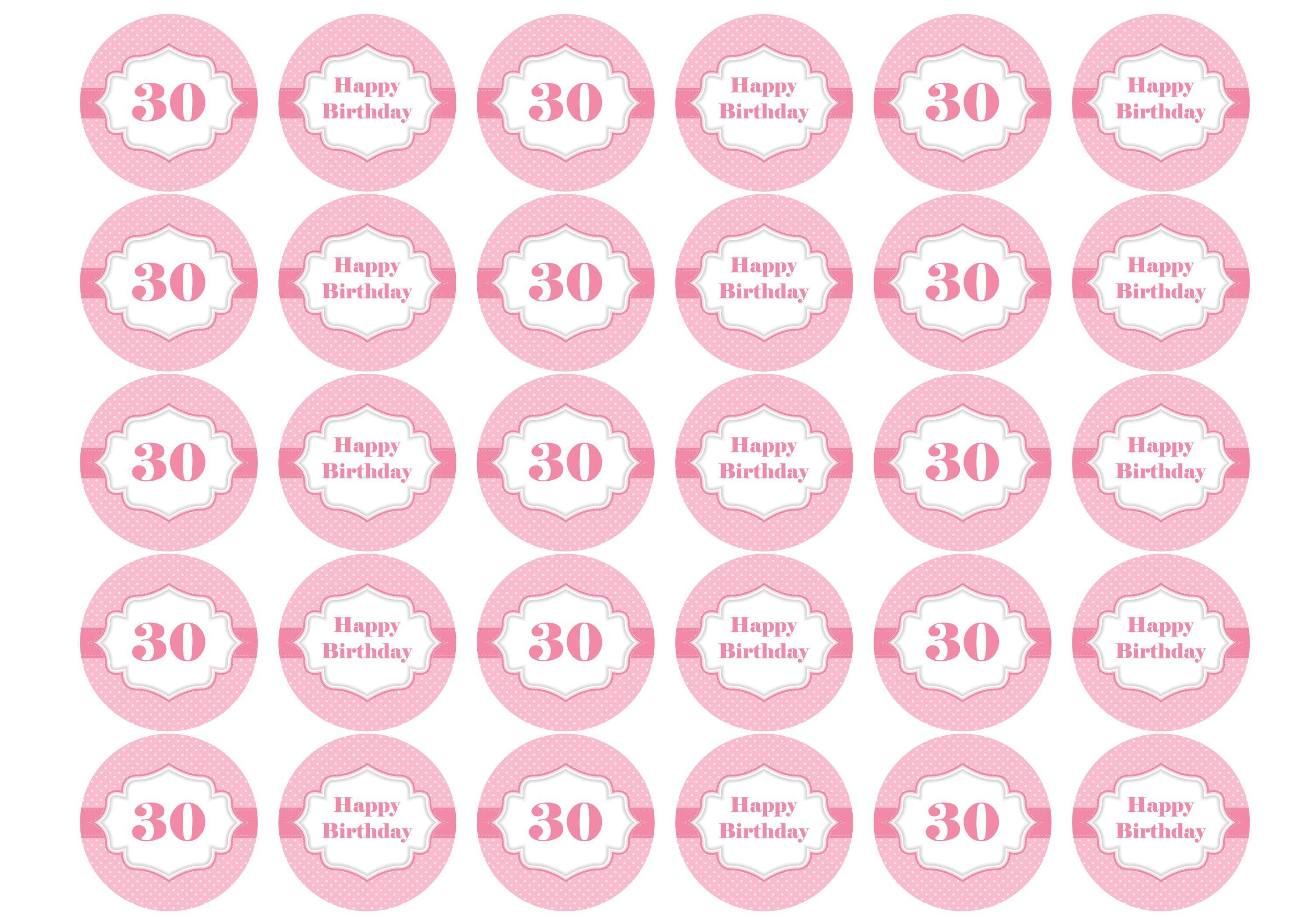 38mm printed edible cupcake toppers