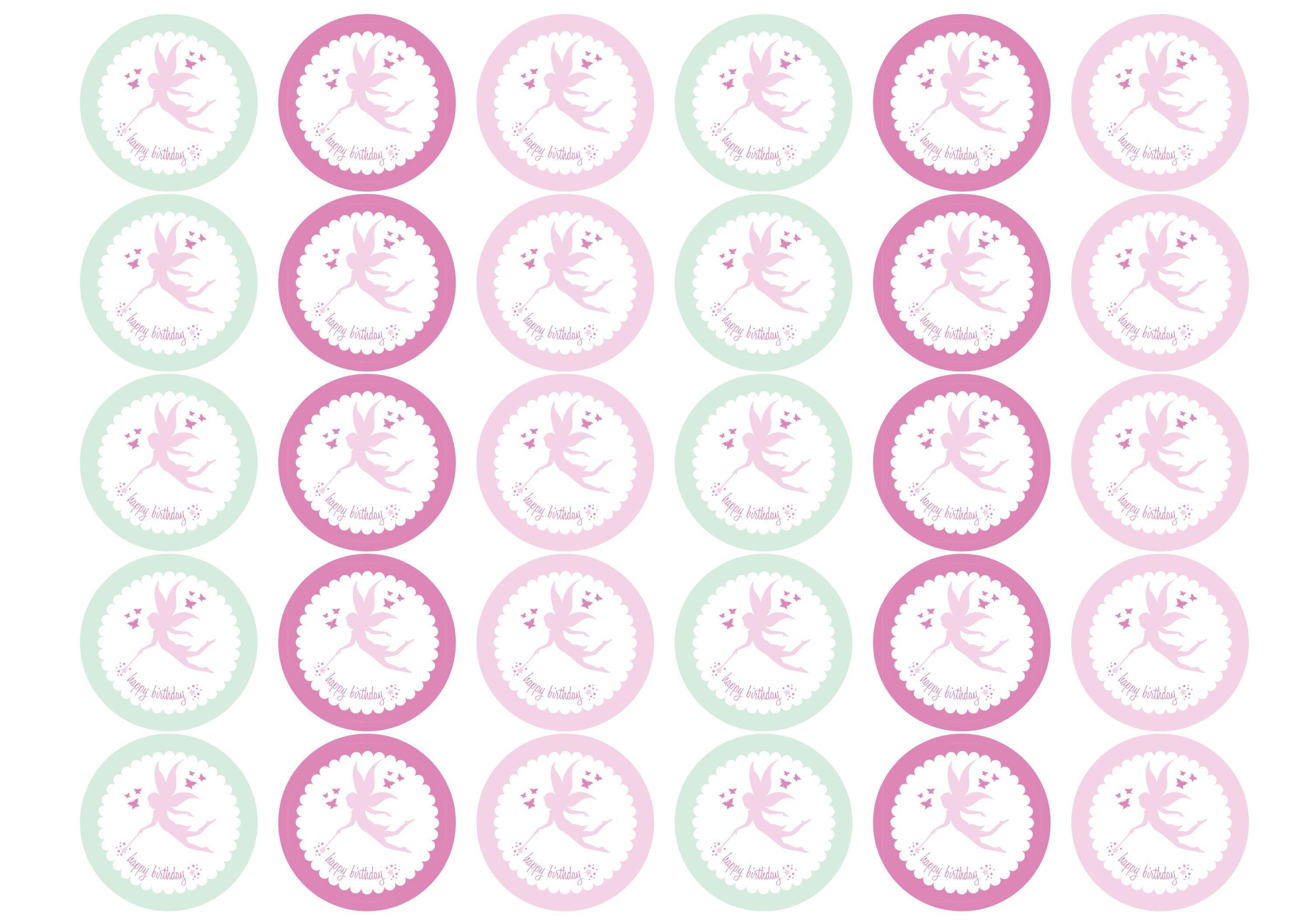 38mm printed edible cupcake toppers
