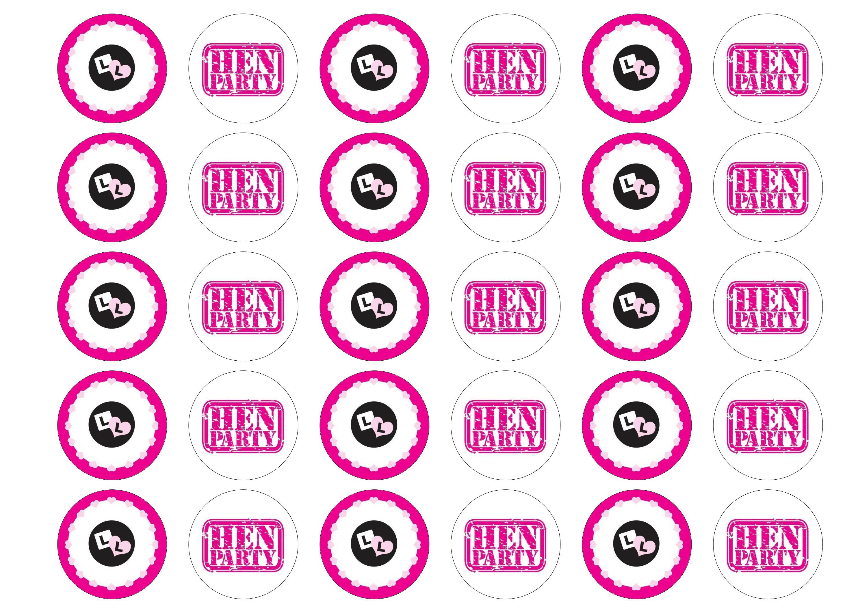 38mm printed edible cupcake toppers