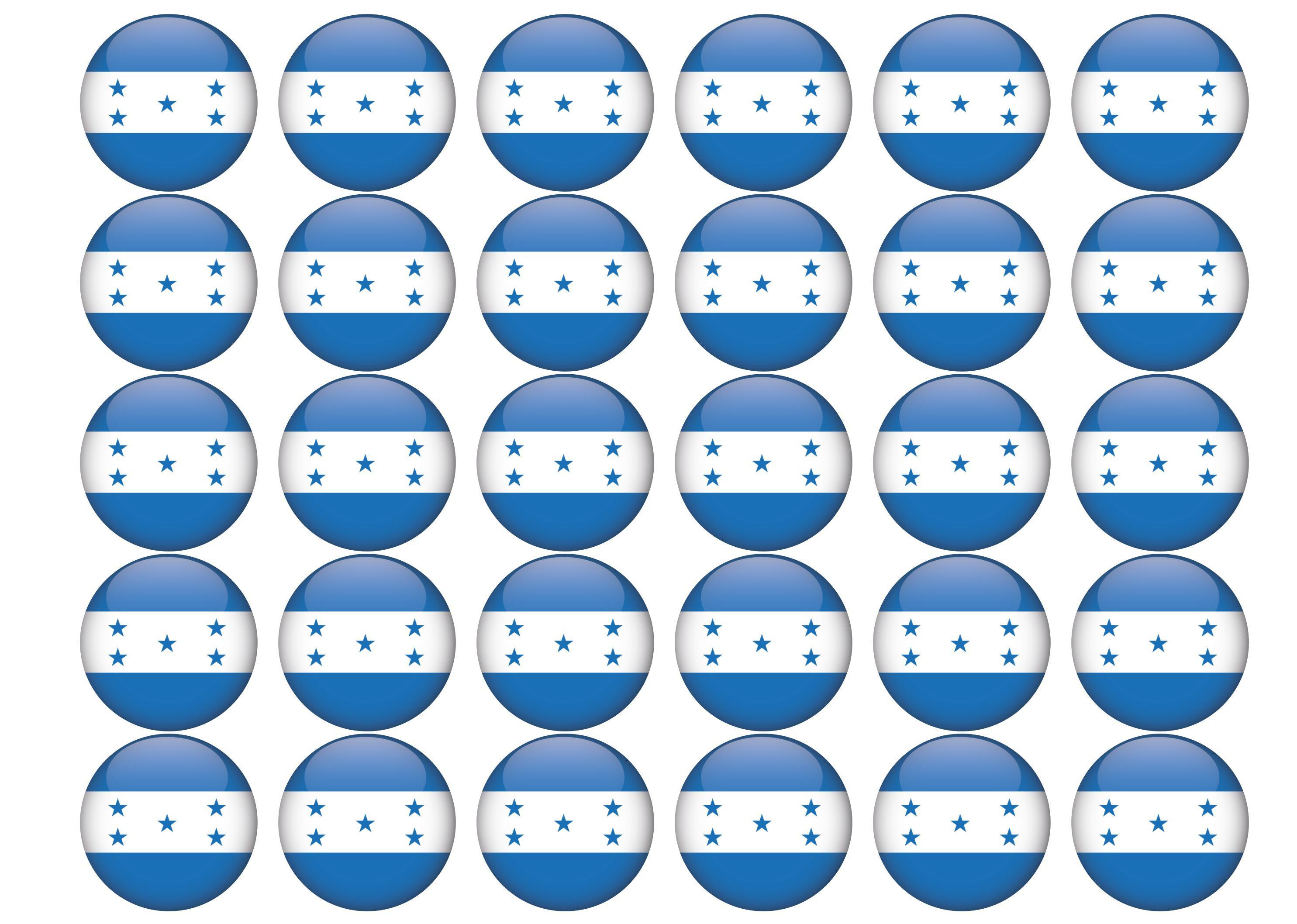 30 edible toppers with the Honduras flag
