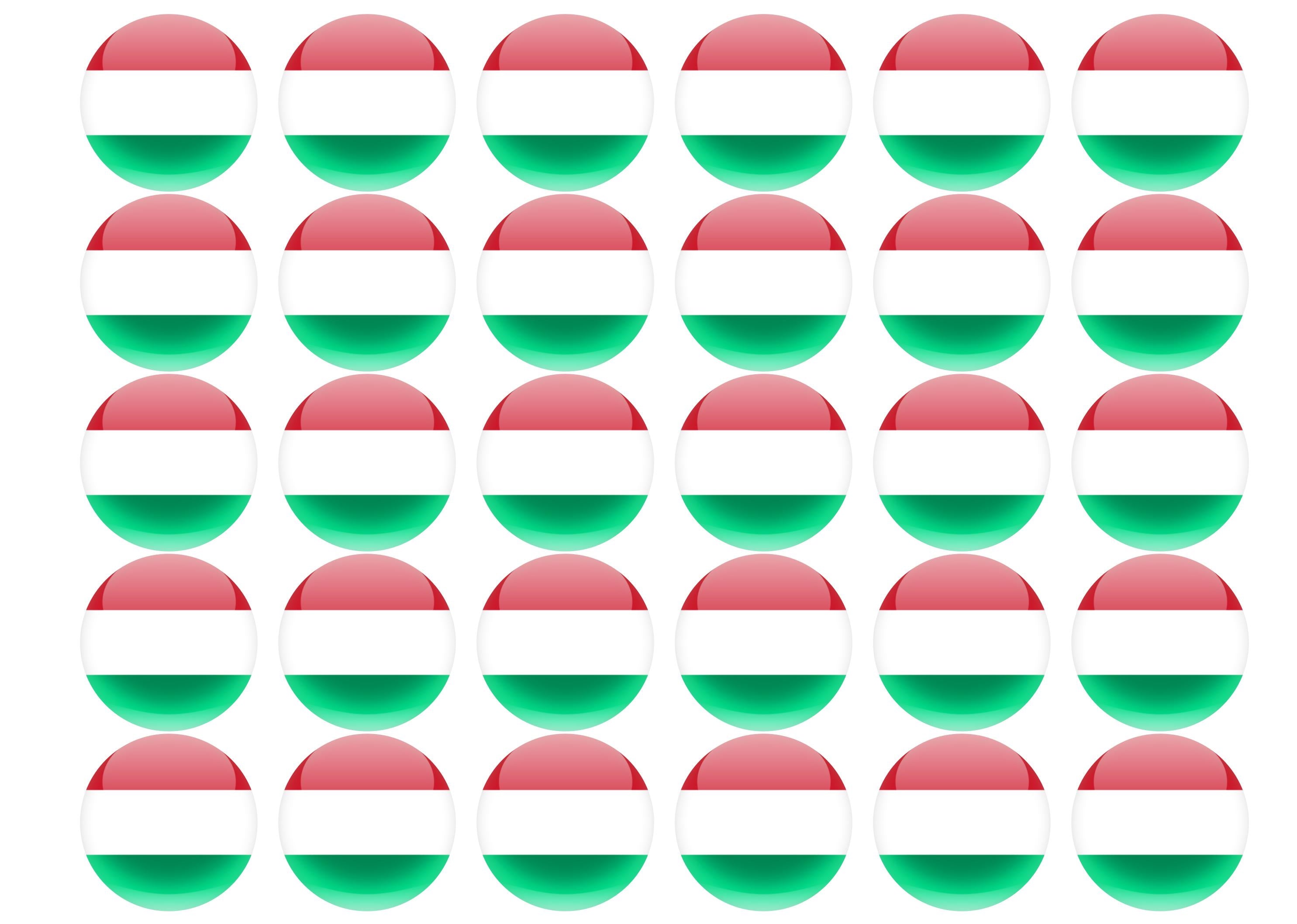 30 edible cupcake toppers with the Hungary Flag perfect for Euros 2021