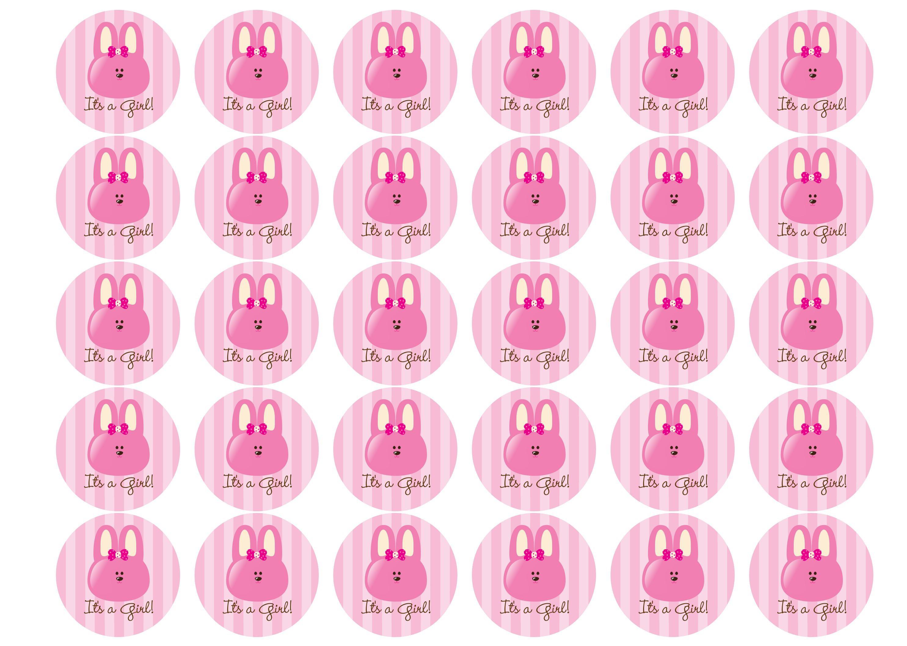 38mm printed edible cupcake toppers