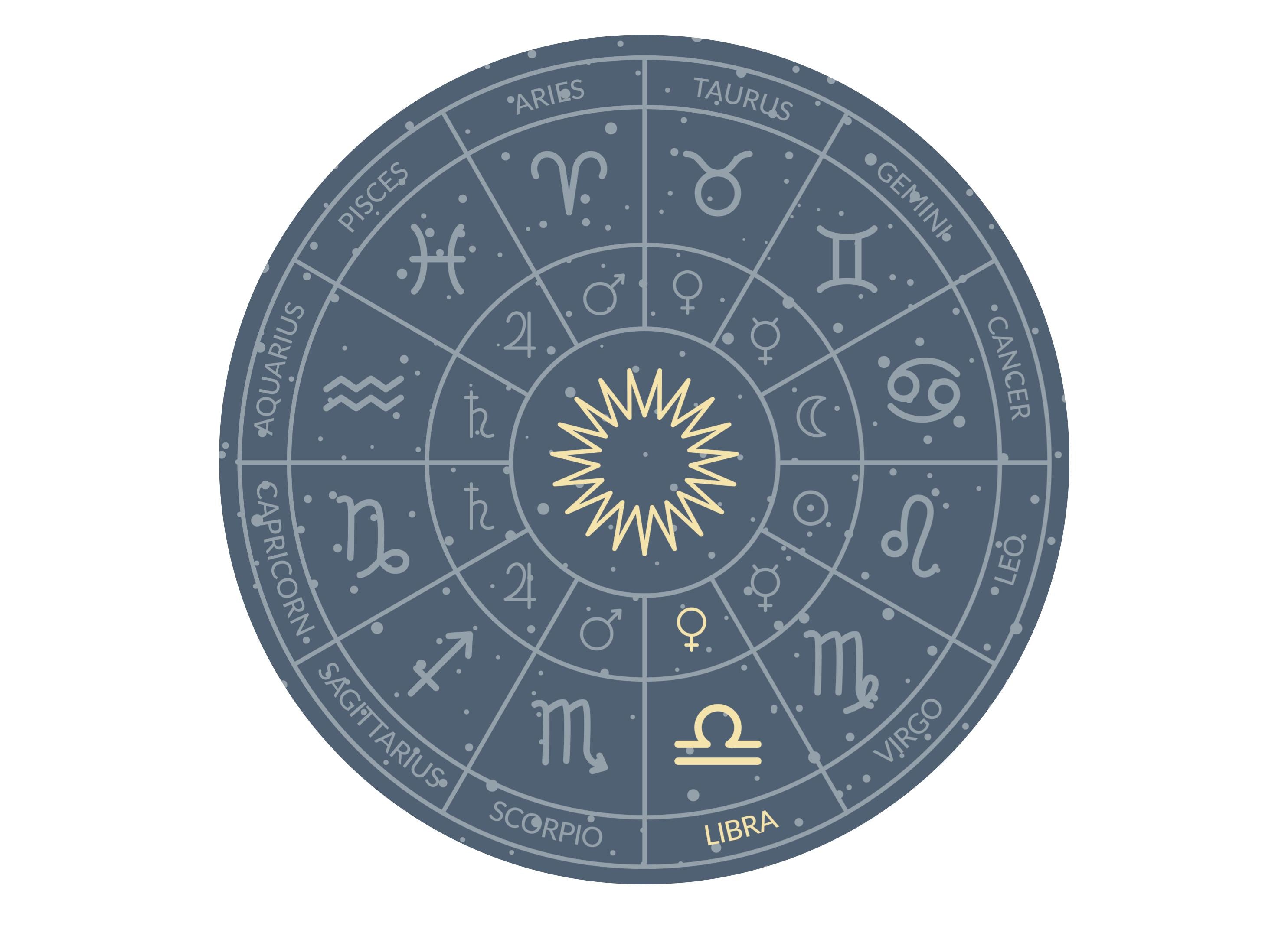 Large cake topper with Libra zodiac star sign