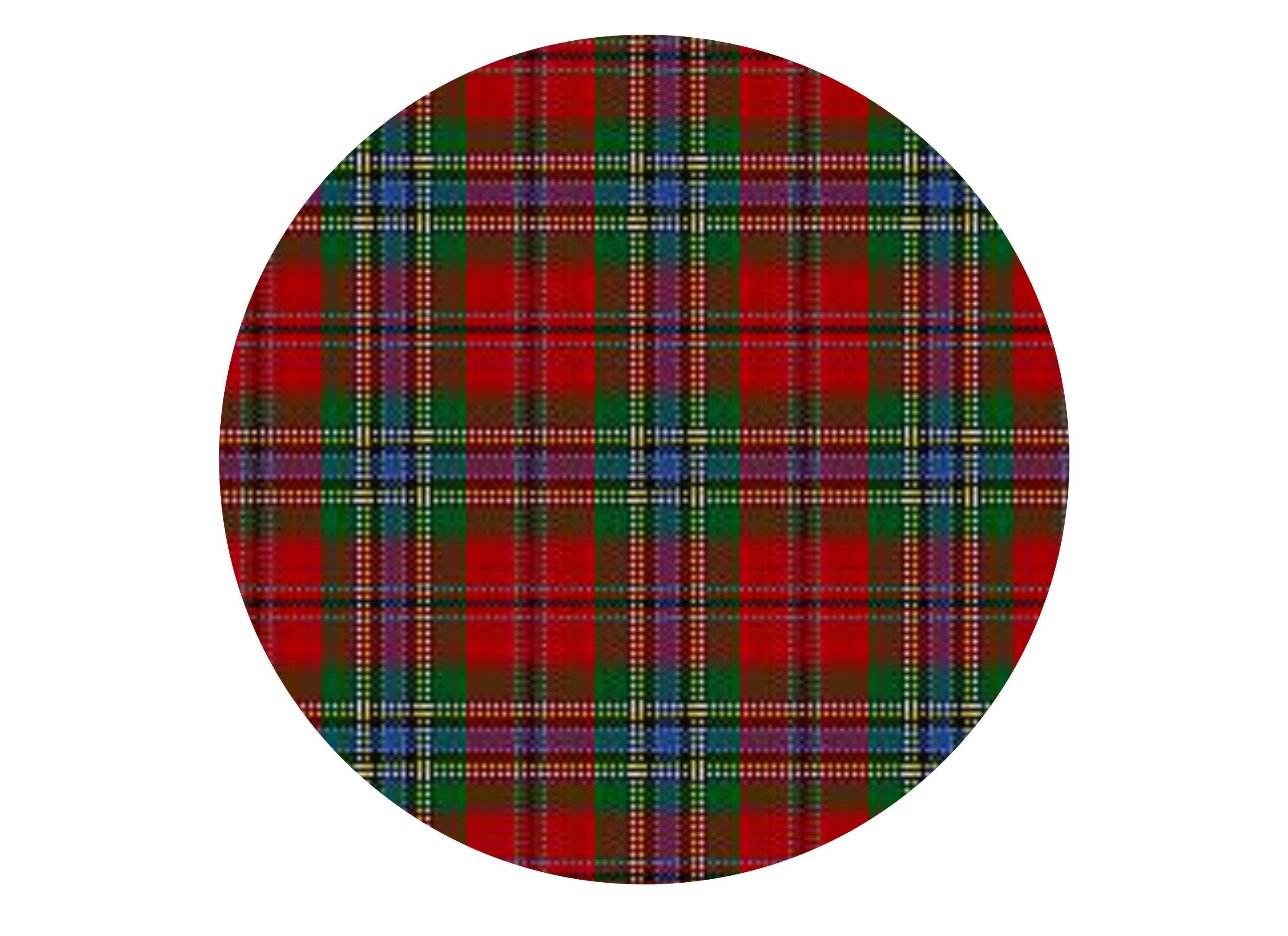 Printed edible cake topper with MacLean tartan
