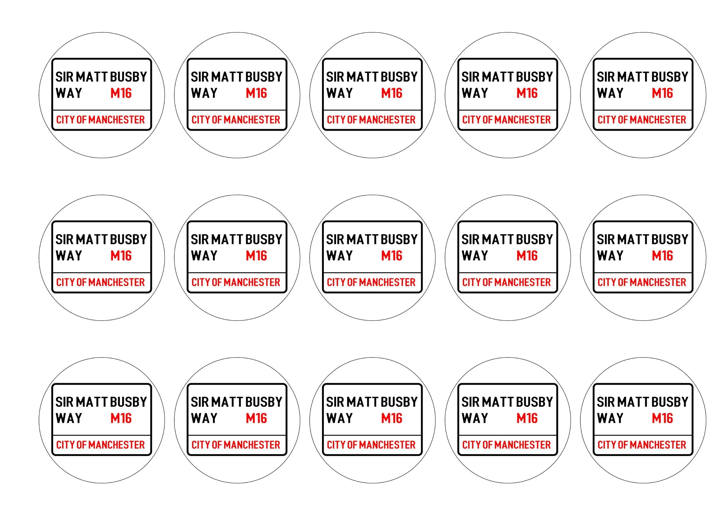 Manchester United Street Sign-Edible cake toppers-Edibilis