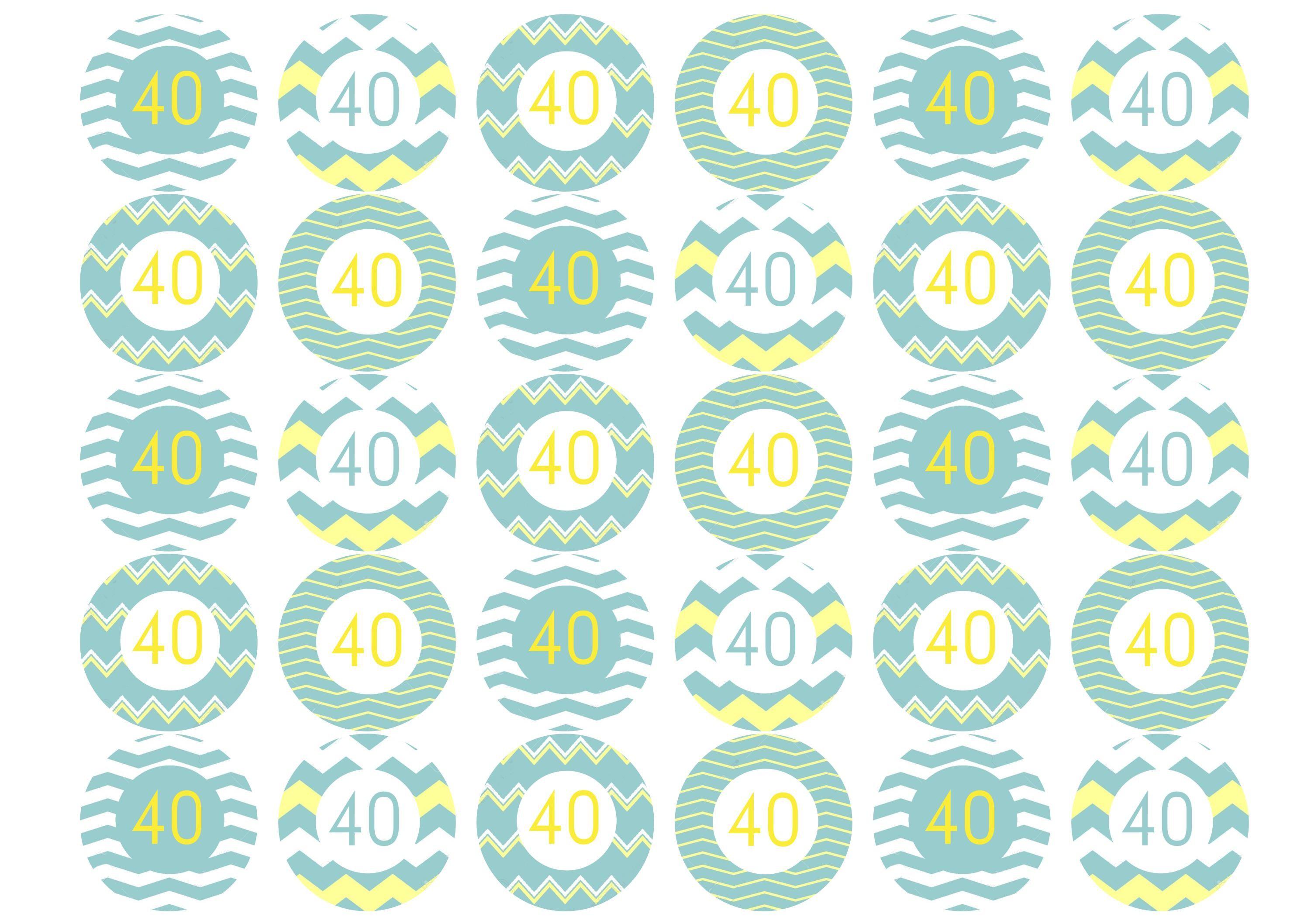 38mm printed edible cupcake toppers