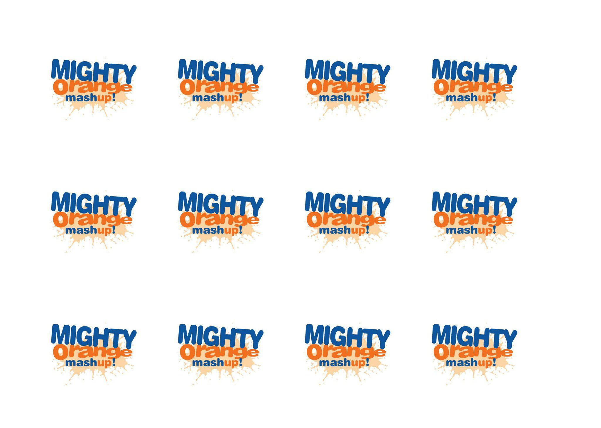 Printed cupcake toppers with the NASS Mighty Orange Mashup logo